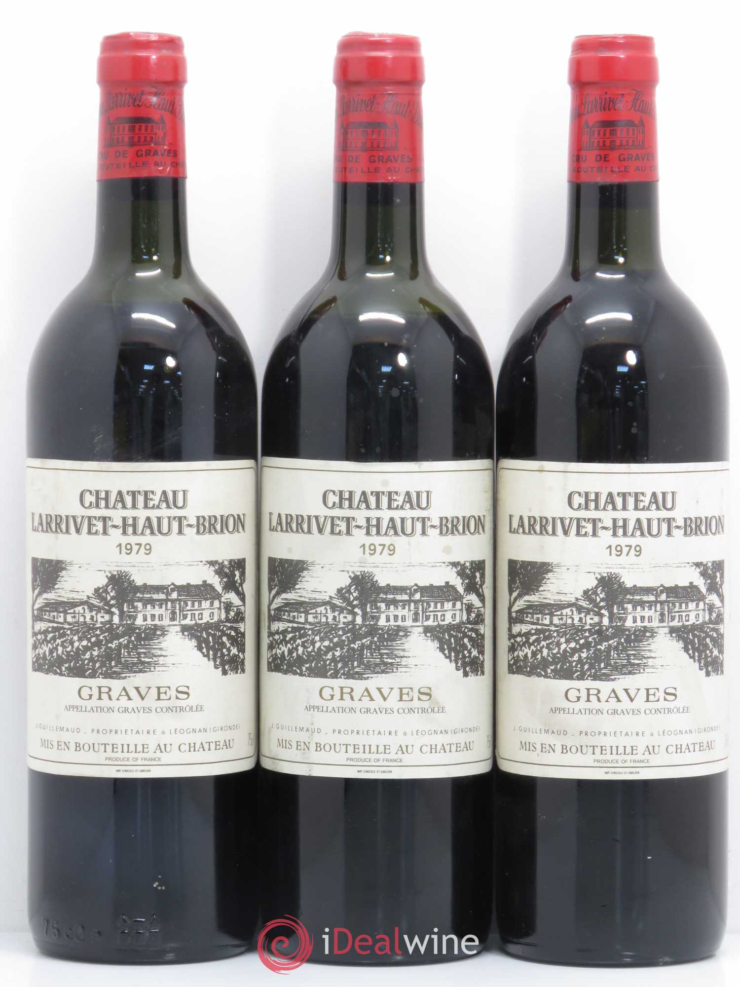 Château Larrivet Haut-Brion 1979 - Lot de 3 bouteilles - 0