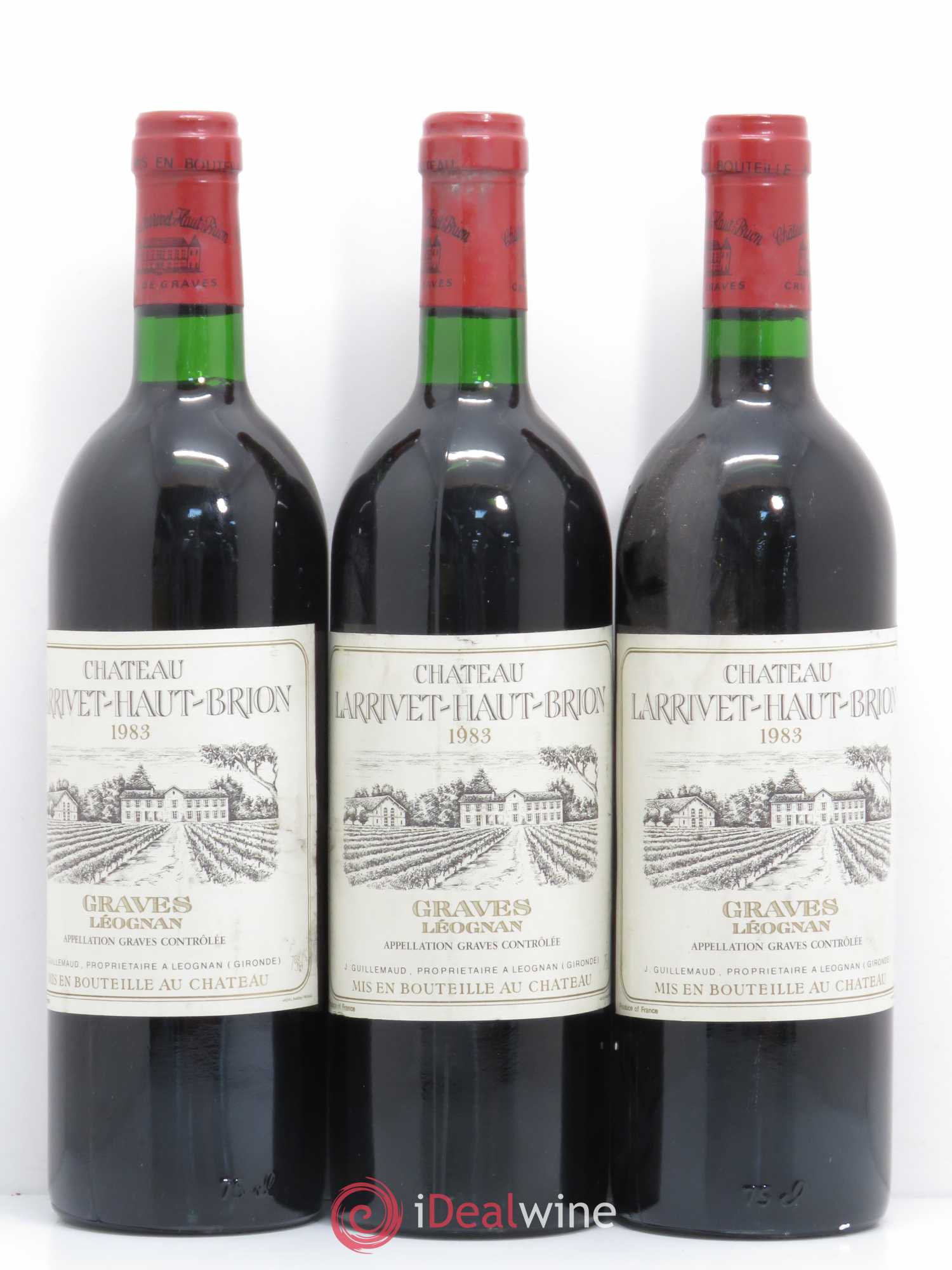 Château Larrivet Haut-Brion 1983 - Lot de 3 bouteilles - 0