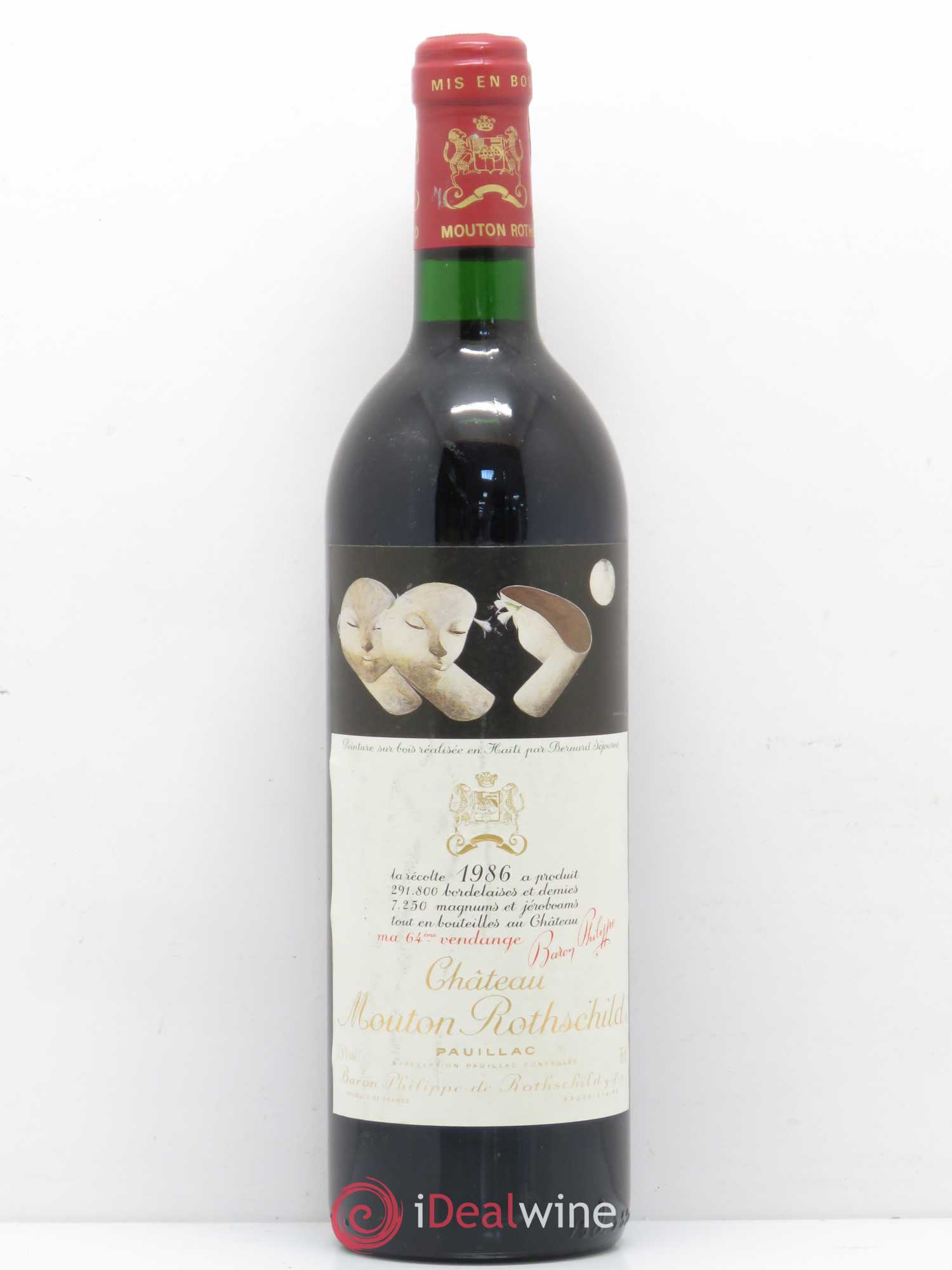 Château Mouton Rothschild 1er Grand Cru Classé 1986 - Lot de 1 bouteille - 0