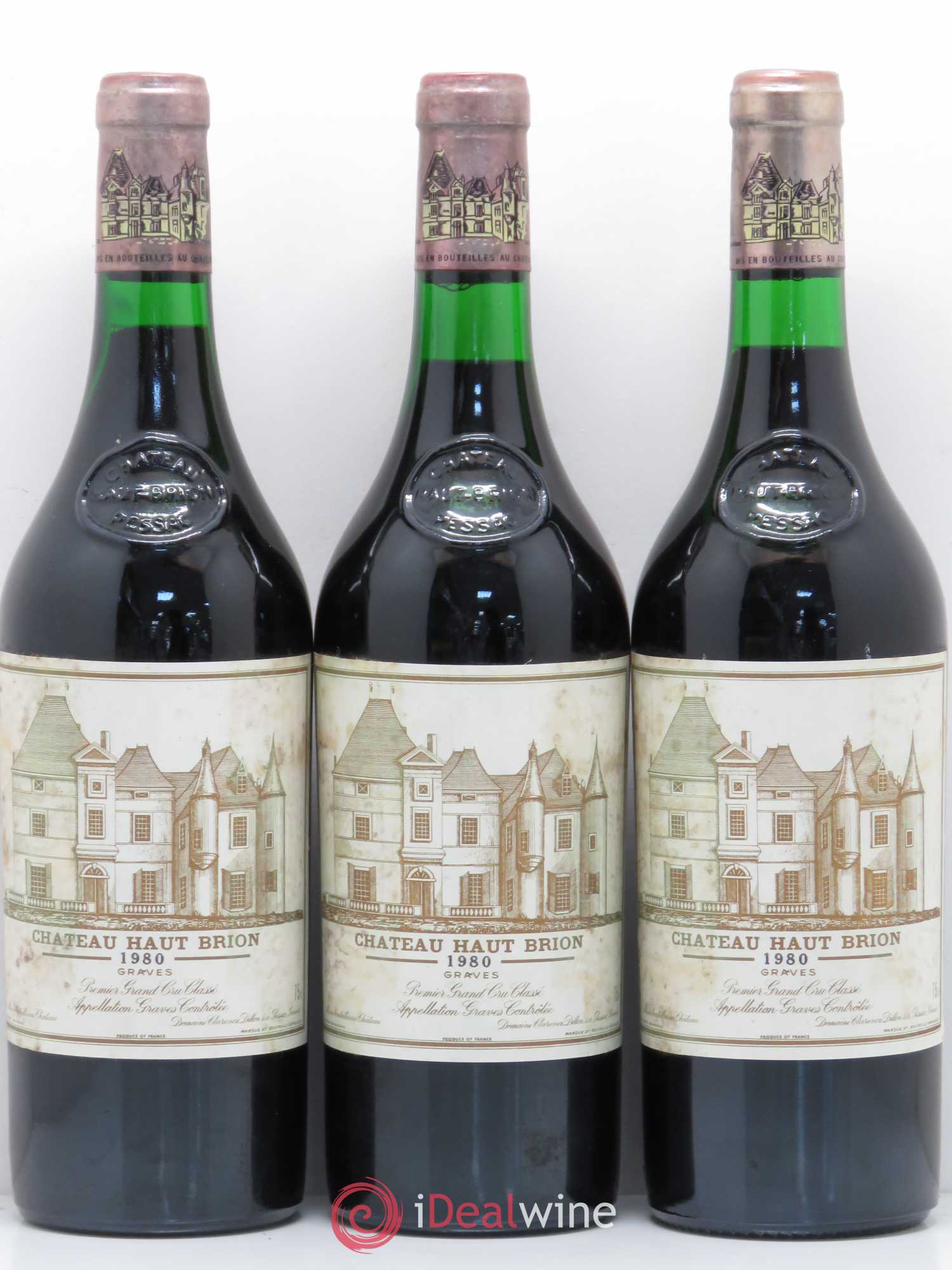 Château Haut Brion 1er Grand Cru Classé 1980 - Lot de 3 bouteilles - 0