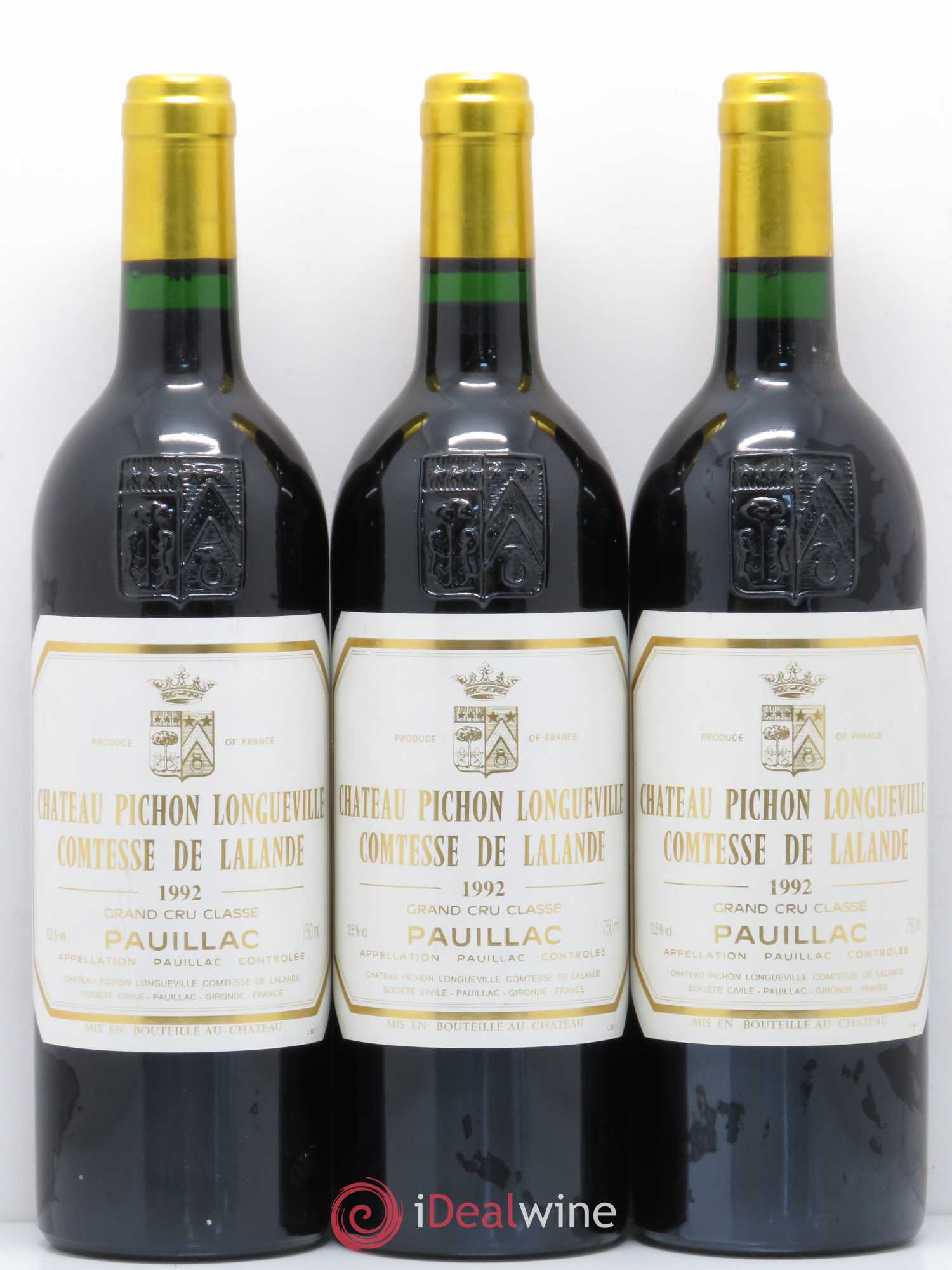Château Pichon Longueville Comtesse de Lalande 2ème Grand Cru Classé 1992 - Lot de 3 bouteilles - 0
