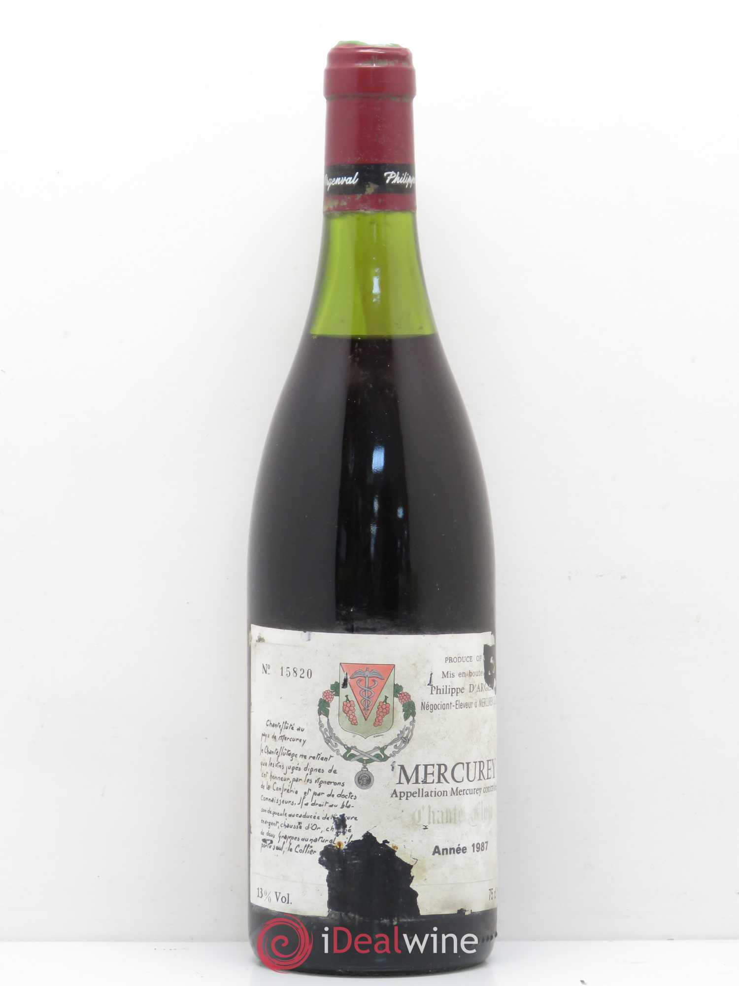 Mercurey Philippe d'Argenval (sans prix de réserve) 1987 - Posten von 1 Flasche - 0