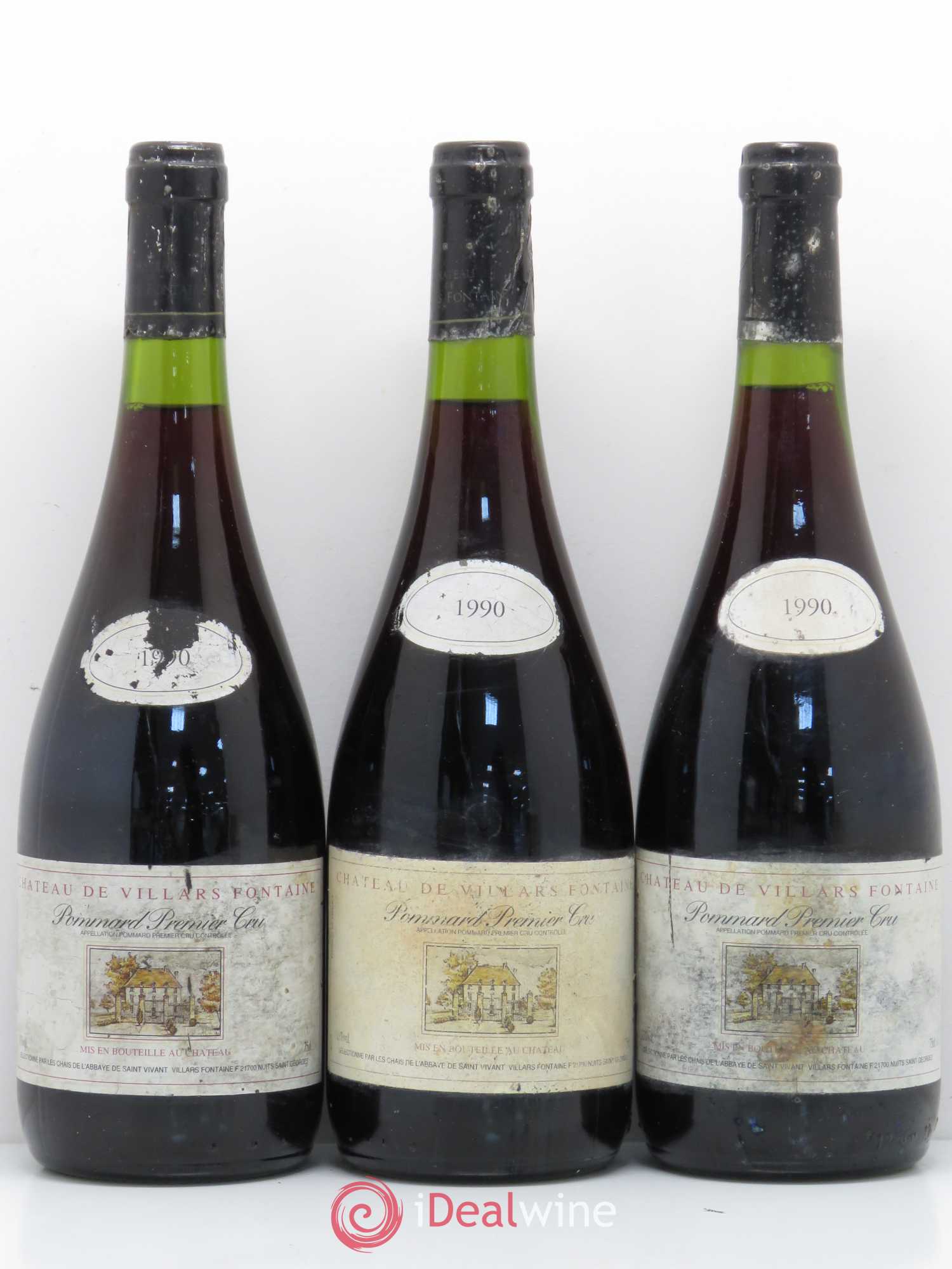 Pommard 1er Cru Chateau de Villars Fontaine 1990 - Posten von 3 Flaschen - 0
