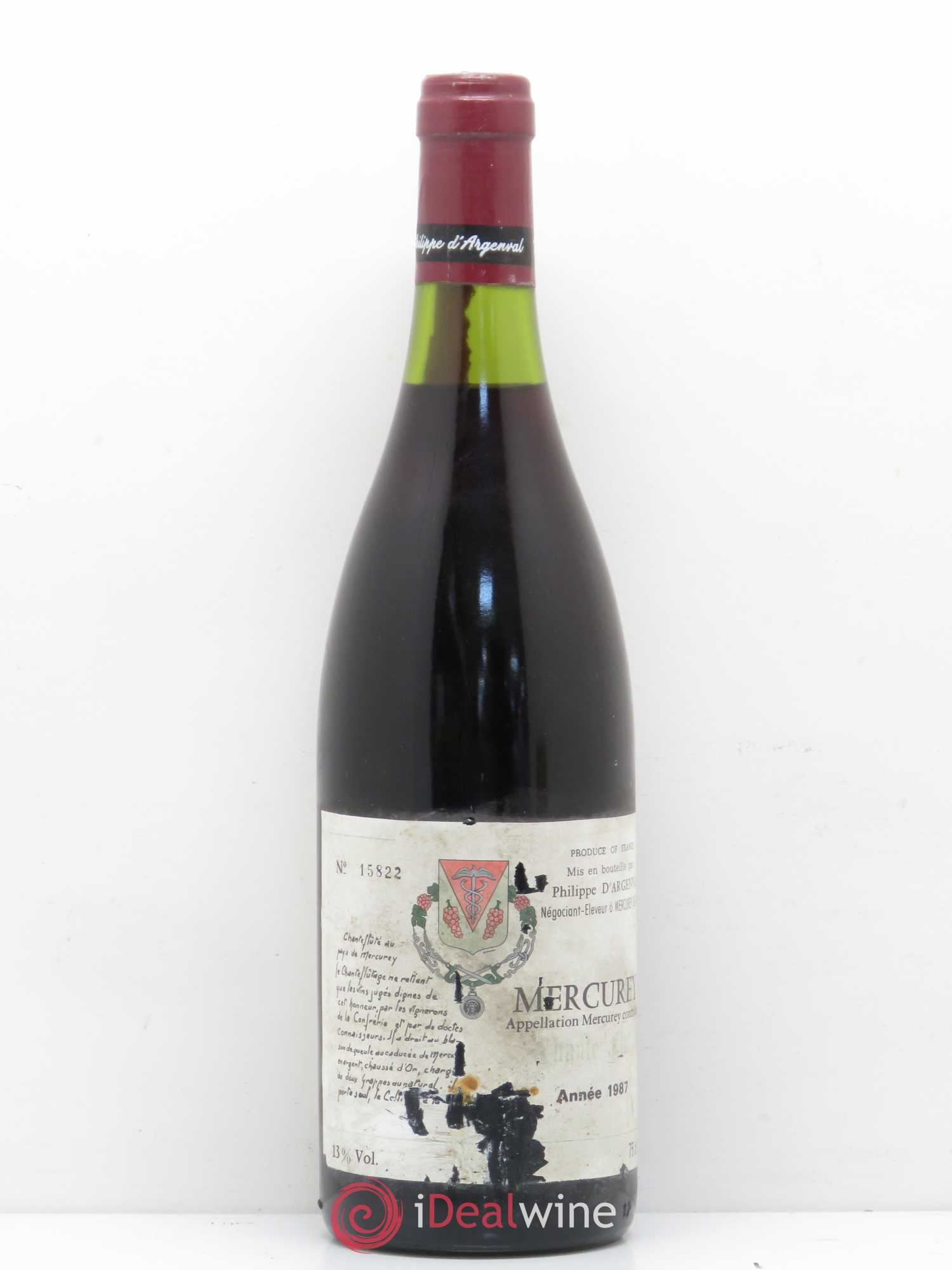 Mercurey Philippe d'Argenval 1987 - Posten von 1 Flasche - 0