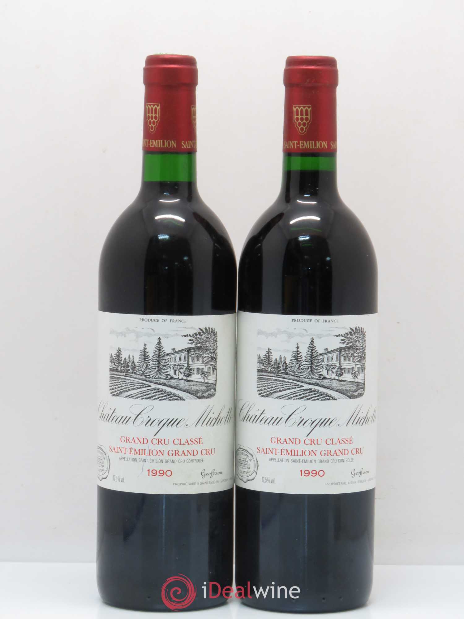 Château Croque Michotte 1990 - Lot de 2 bouteilles - 0