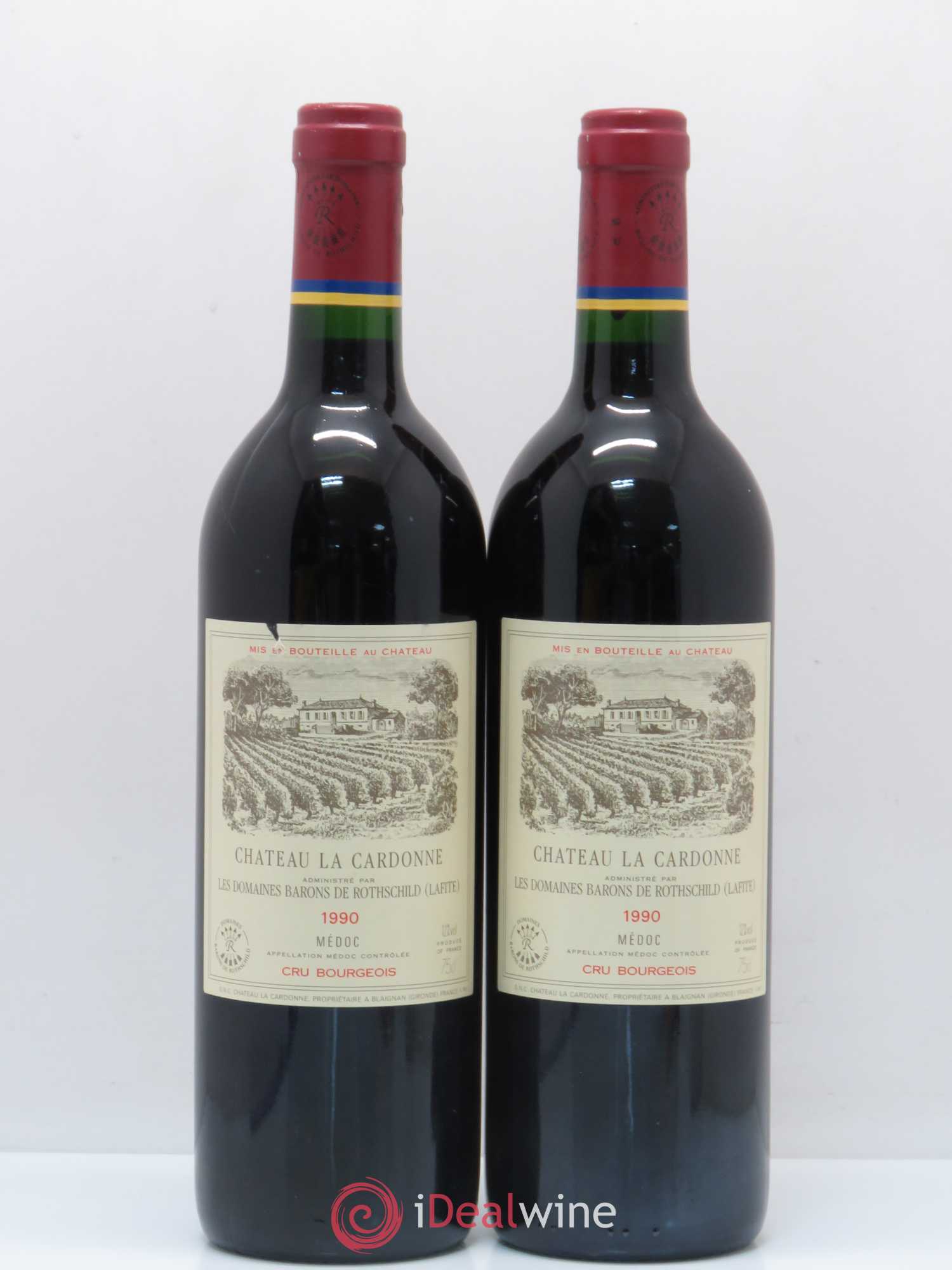 Château la Cardonne Cru Bourgeois 1990 - Lot de 2 bouteilles - 0