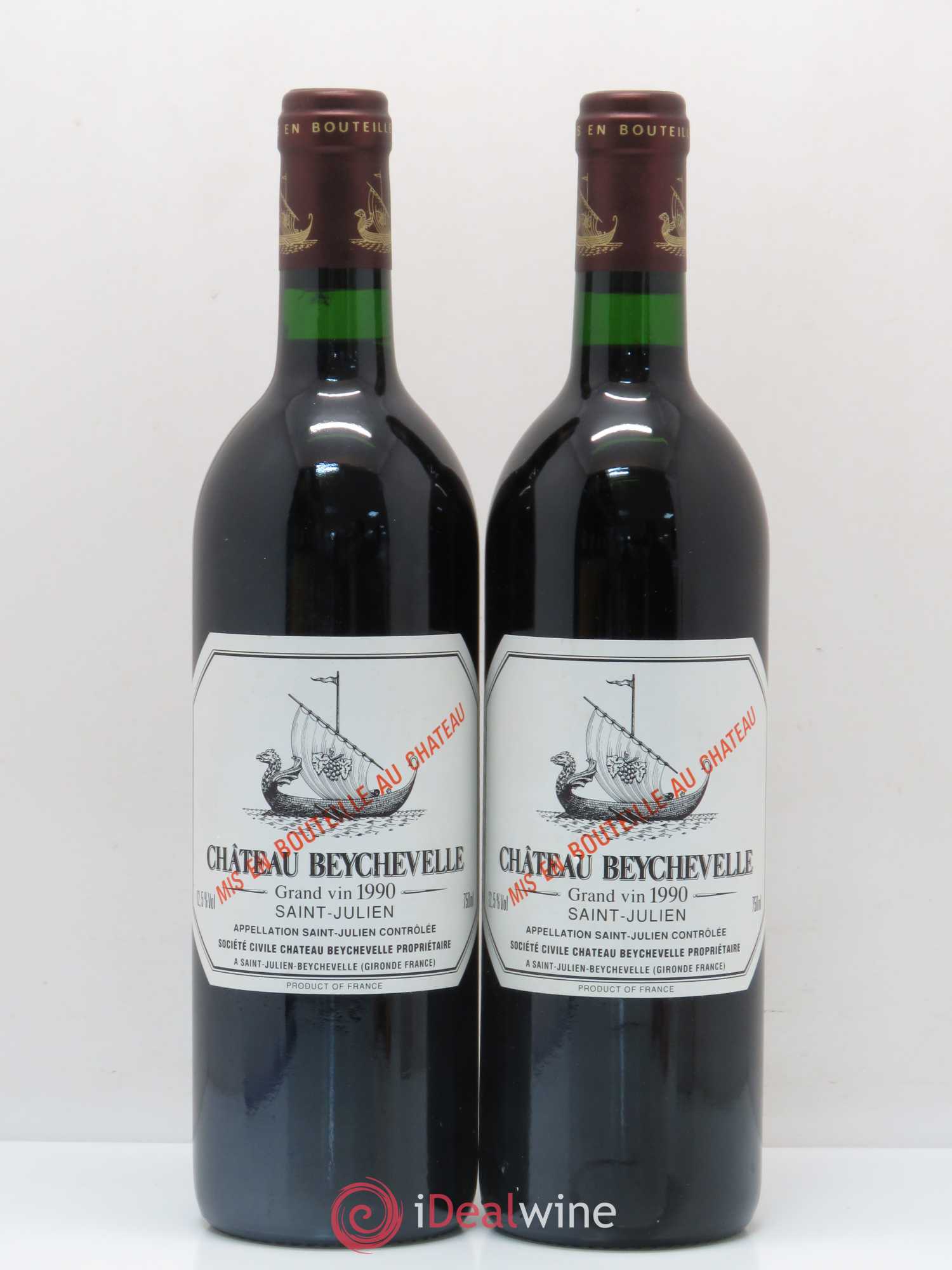 Château Beychevelle 4ème Grand Cru Classé 1990 - Lot de 2 bouteilles - 0