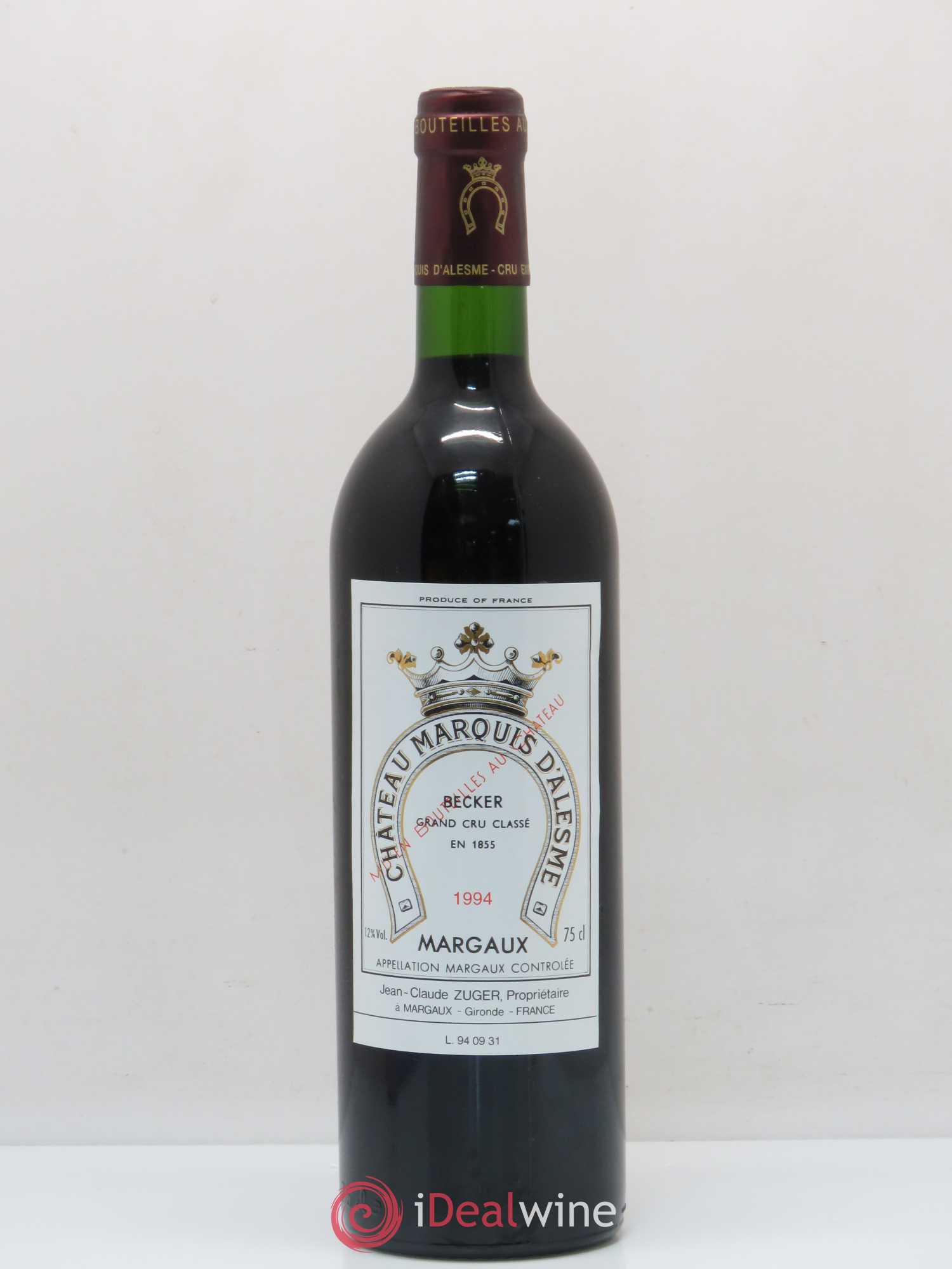 Château Marquis d'Alesme 1994 - Lot de 1 bouteille - 0
