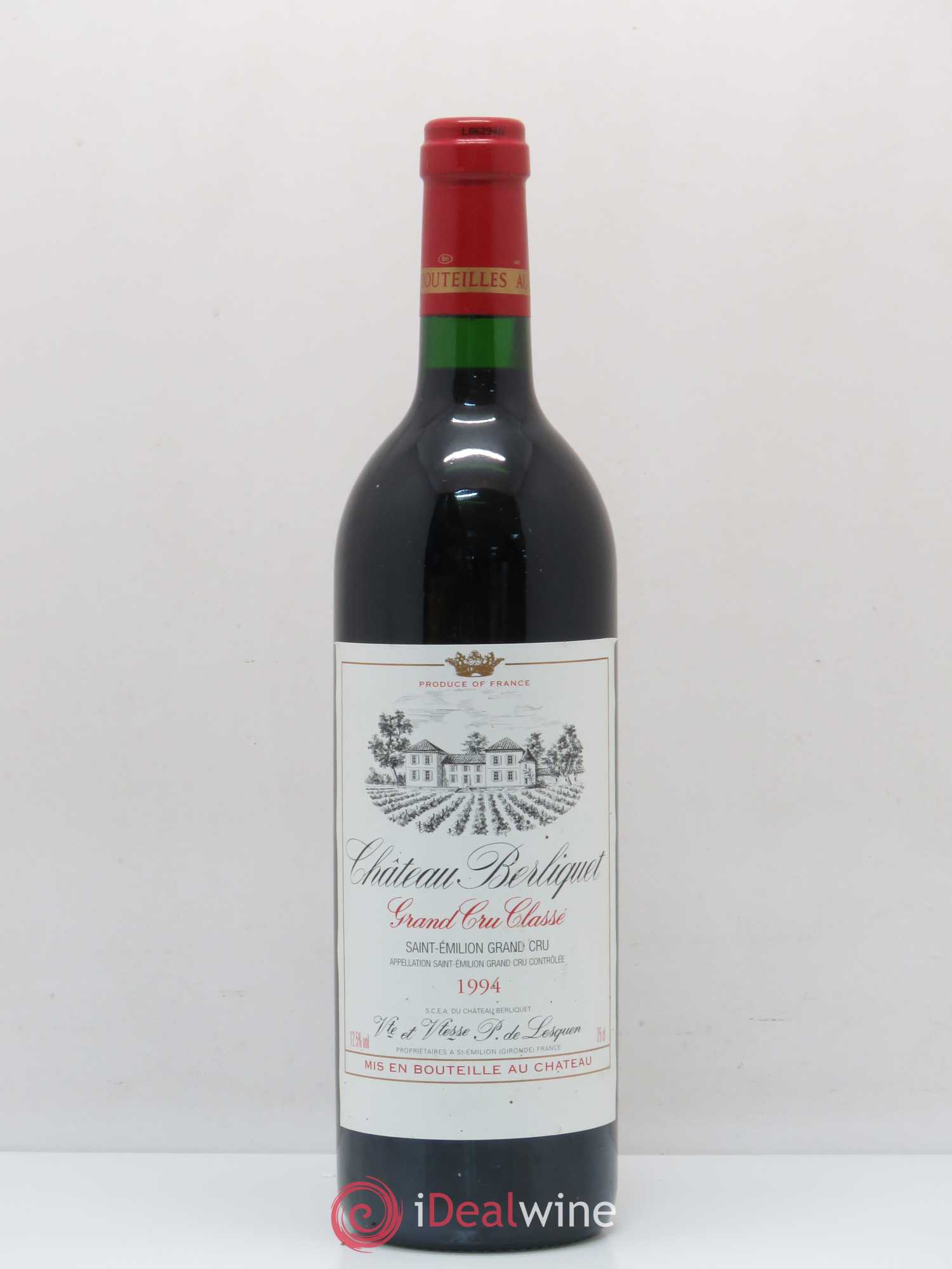 Château Berliquet Grand Cru Classé 1994 - Lot de 1 bouteille - 0