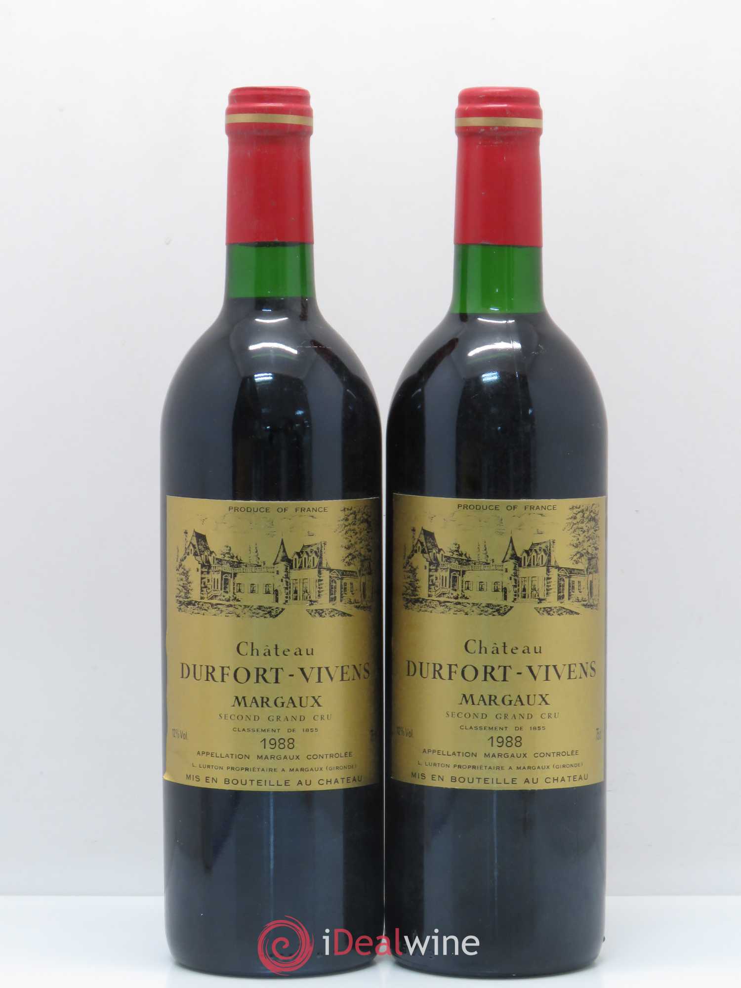 Château Durfort Vivens 2ème Grand Cru Classé 1988 - Lot de 2 bouteilles - 0