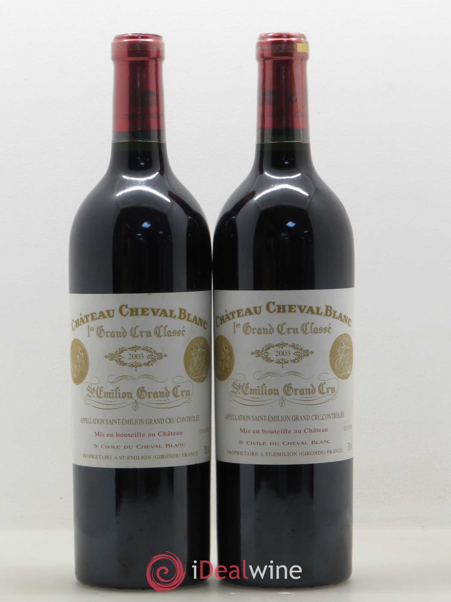 Château Cheval Blanc 1er Grand Cru Classé A 2003 - Lot de 2 bouteilles - 0
