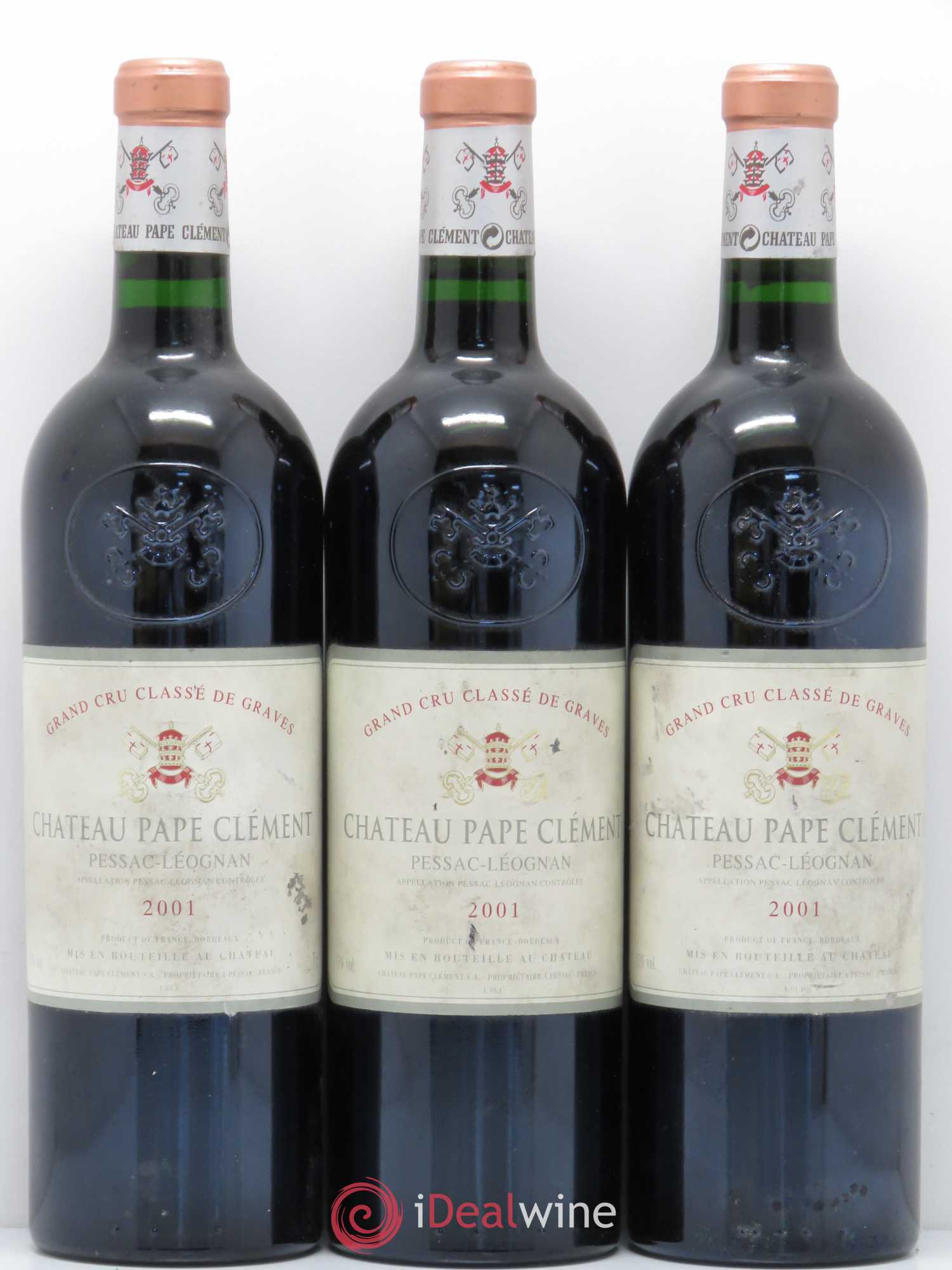 Château Pape Clément Cru Classé de Graves 2001 - Posten von 3 Flaschen - 0