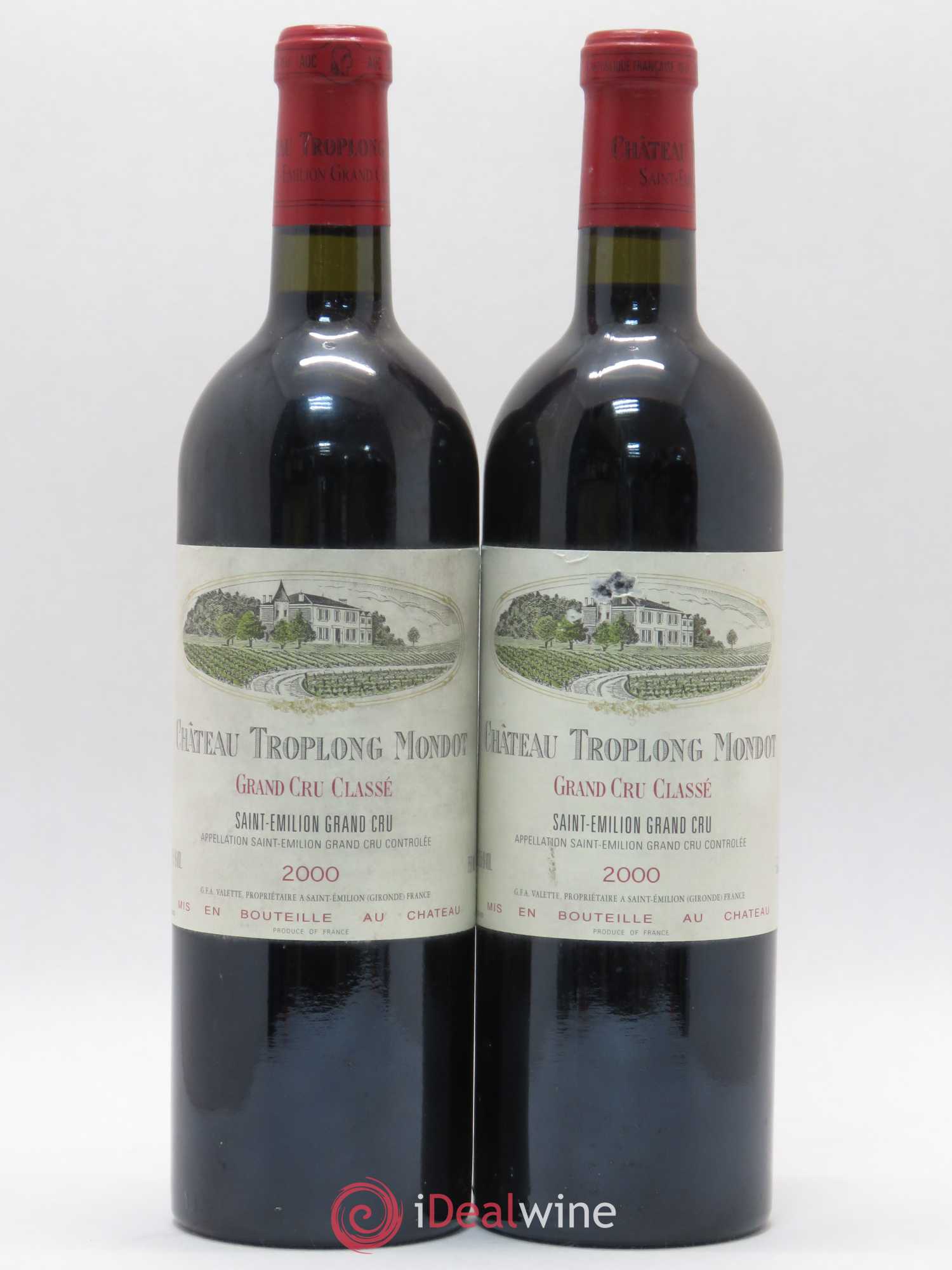 Château Troplong Mondot 1er Grand Cru Classé B 2000 - Lot de 2 bouteilles - 0