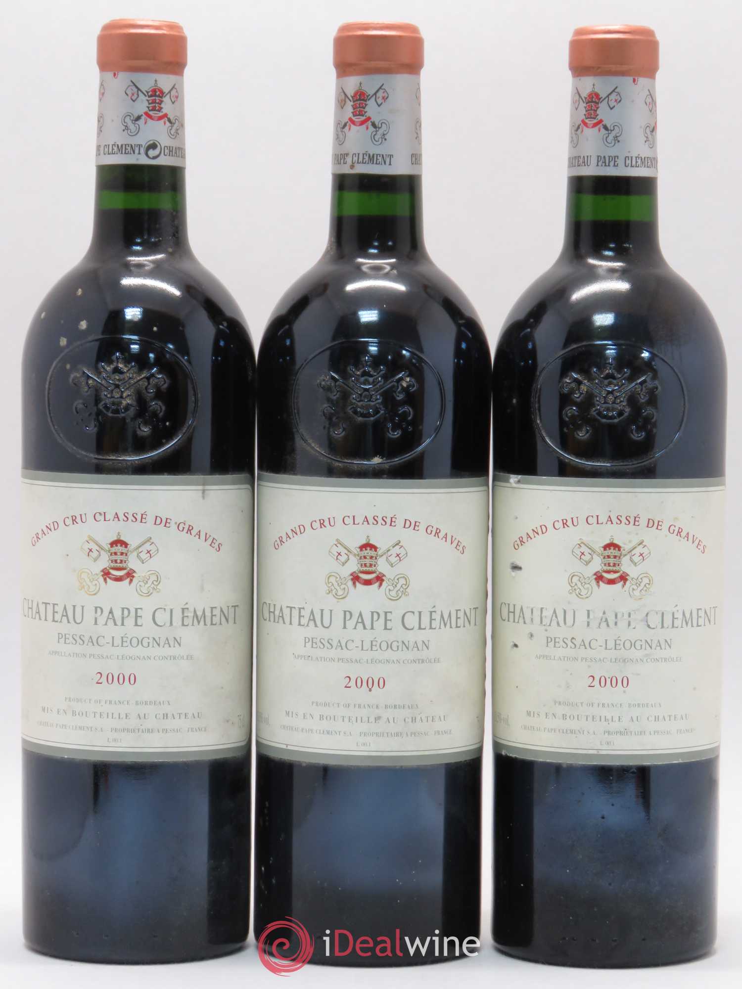 Château Pape Clément Cru Classé de Graves 2000 - Lot de 3 bouteilles - 0