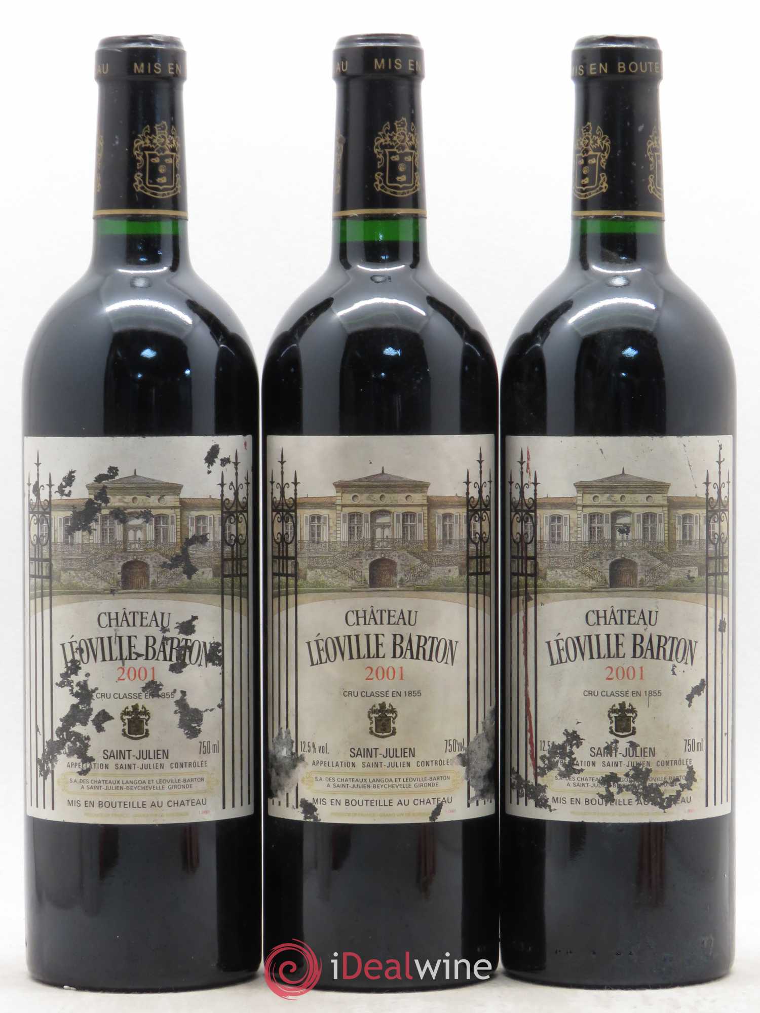 Château Léoville Barton 2ème Grand Cru Classé 2001 - Lot de 3 bouteilles - 0