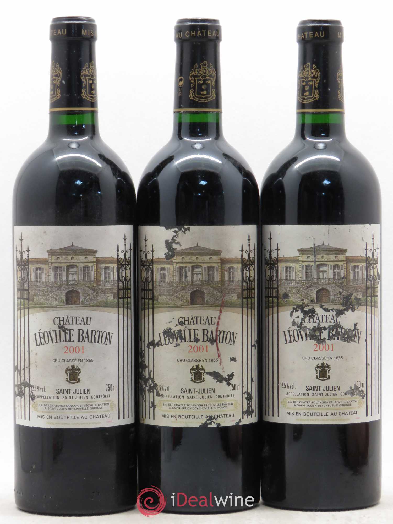 Château Léoville Barton 2ème Grand Cru Classé 2001 - Lot de 3 bouteilles - 0