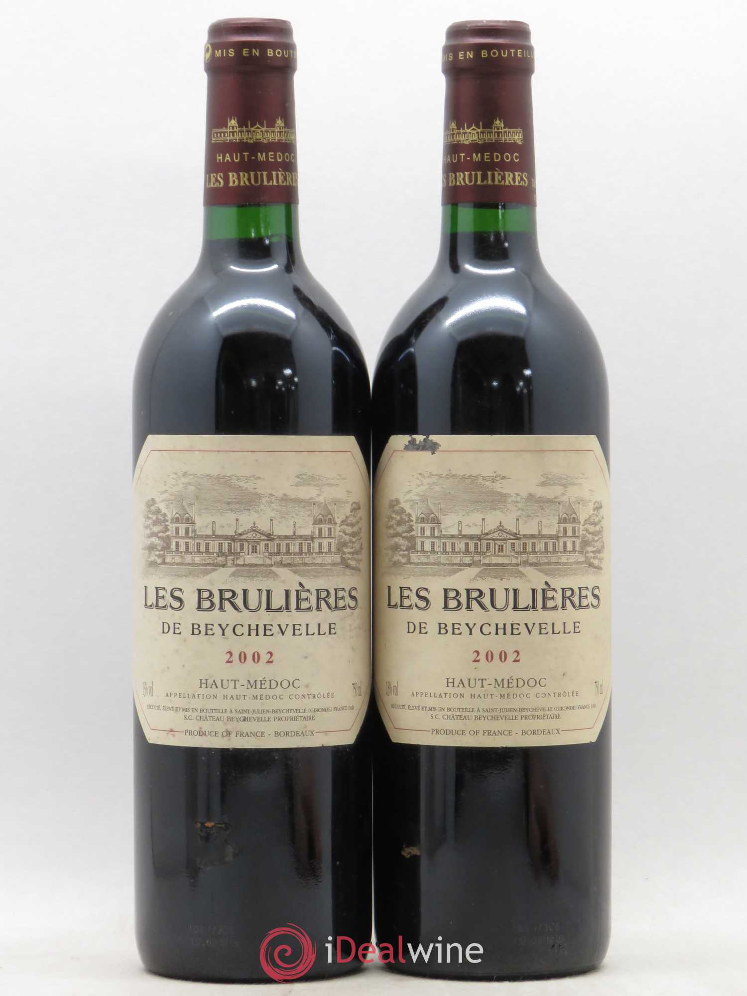 Haut Médoc Les Brulières de Beychevelle 2002 - Posten von 2 Flaschen - 0