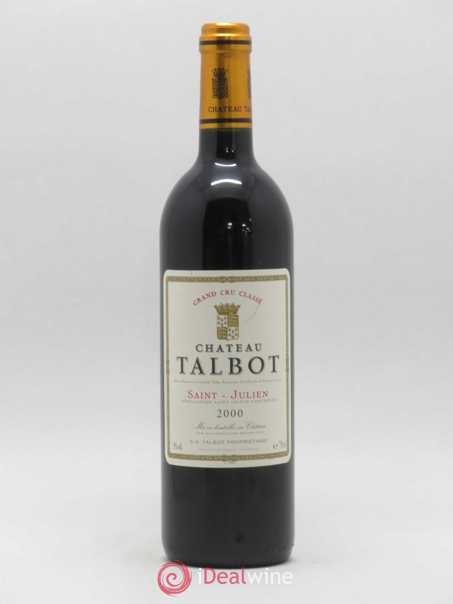 Château Talbot 4ème Grand Cru Classé 2000 - Lot de 1 bouteille - 0