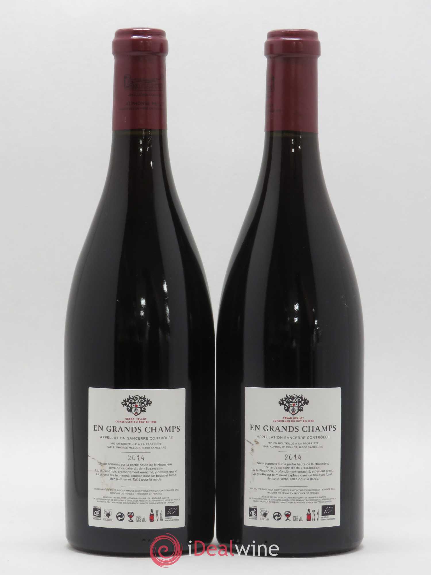 Sancerre En Grands Champs Alphonse Mellot 2014 - Lot de 2 bouteilles - 1
