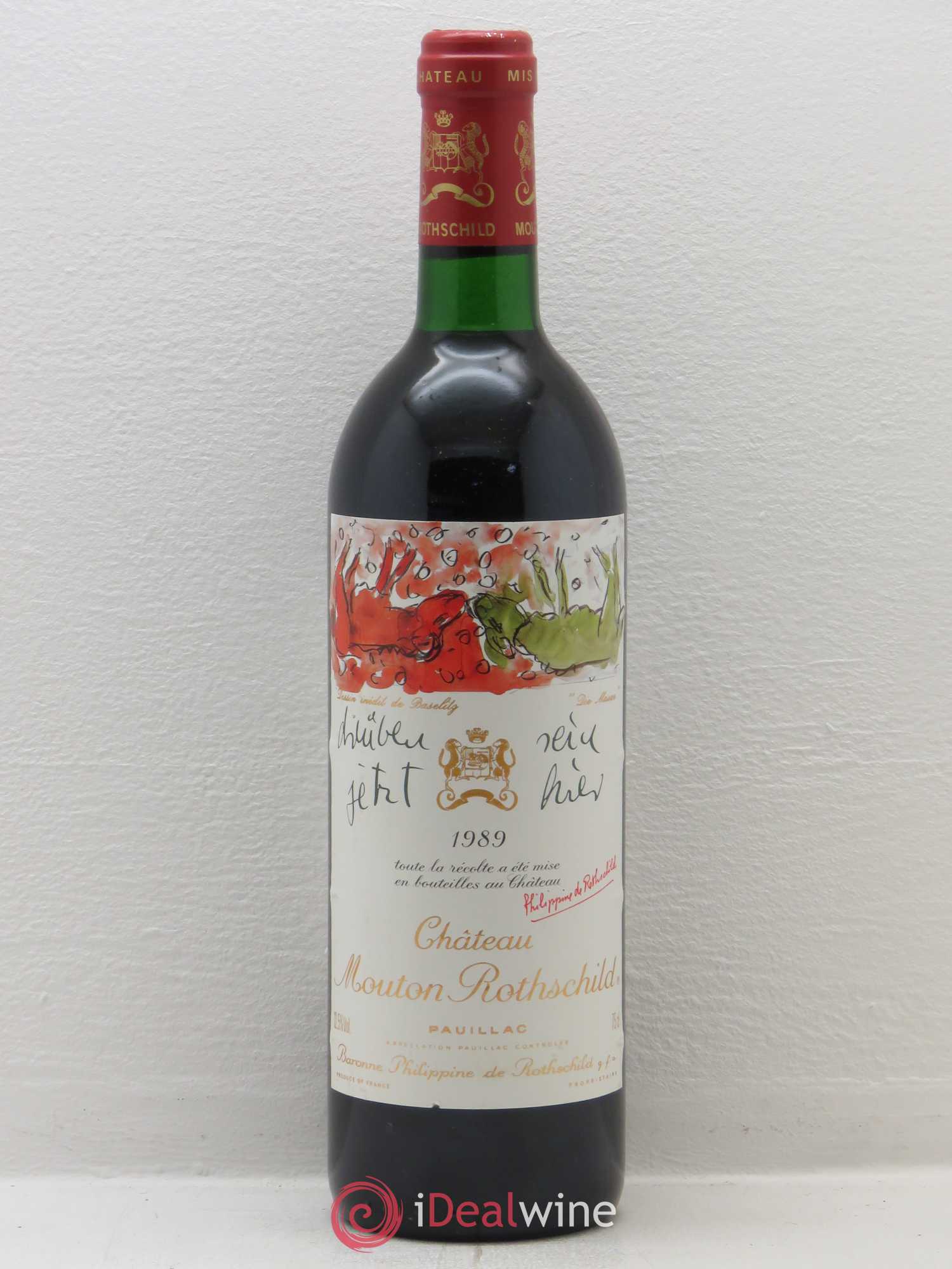 Château Mouton Rothschild 1er Grand Cru Classé (sans prix de réserve) 1989 - Lot de 1 bouteille - 0