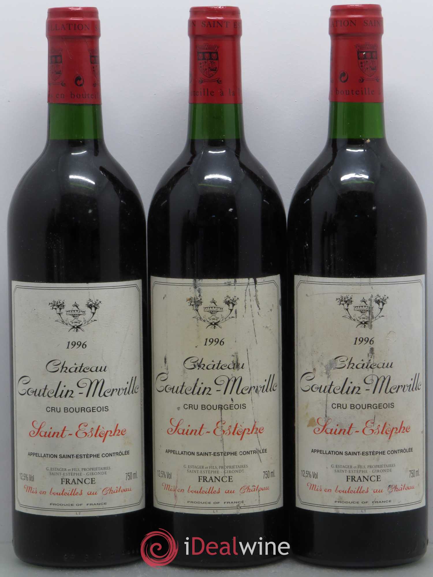 Château Coutelin-Merville Cru Bourgeois (sans prix de réserve) 1996 - Lot de 6 bouteilles - 1
