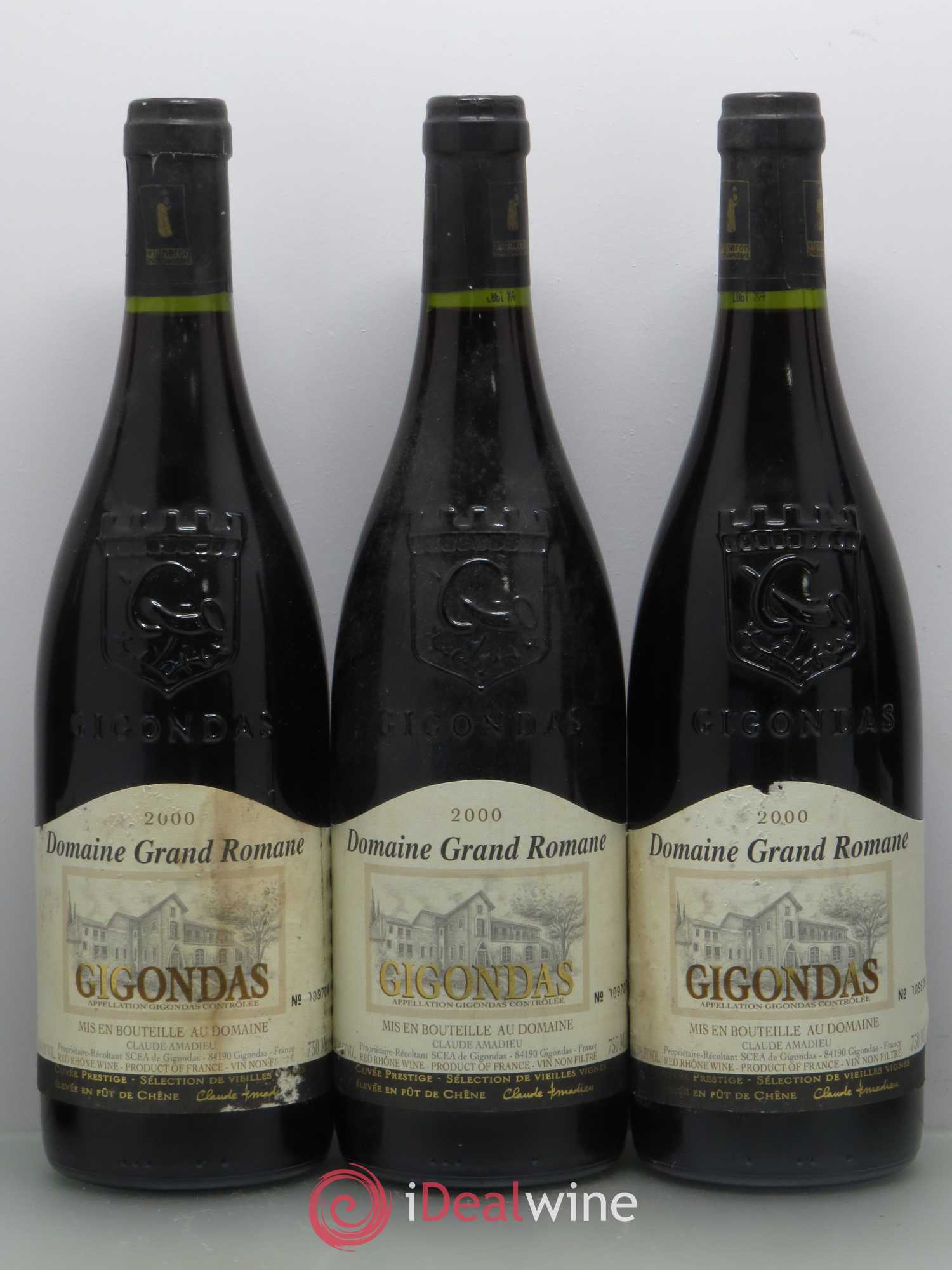Gigondas Domaine Grand Romane Cuvee Prestige (sans prix de réserve) 2000 - Posten von 6 Flaschen - 1