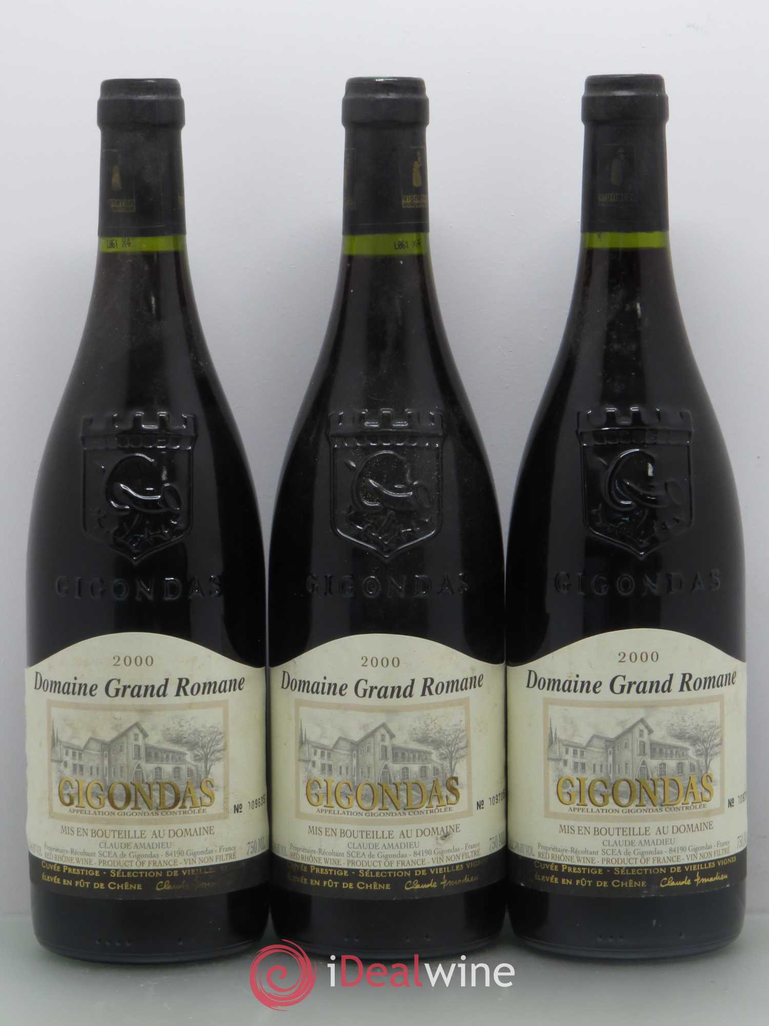 Gigondas Domaine Grand Romane Cuvee Prestige (sans prix de réserve) 2000 - Posten von 6 Flaschen - 2