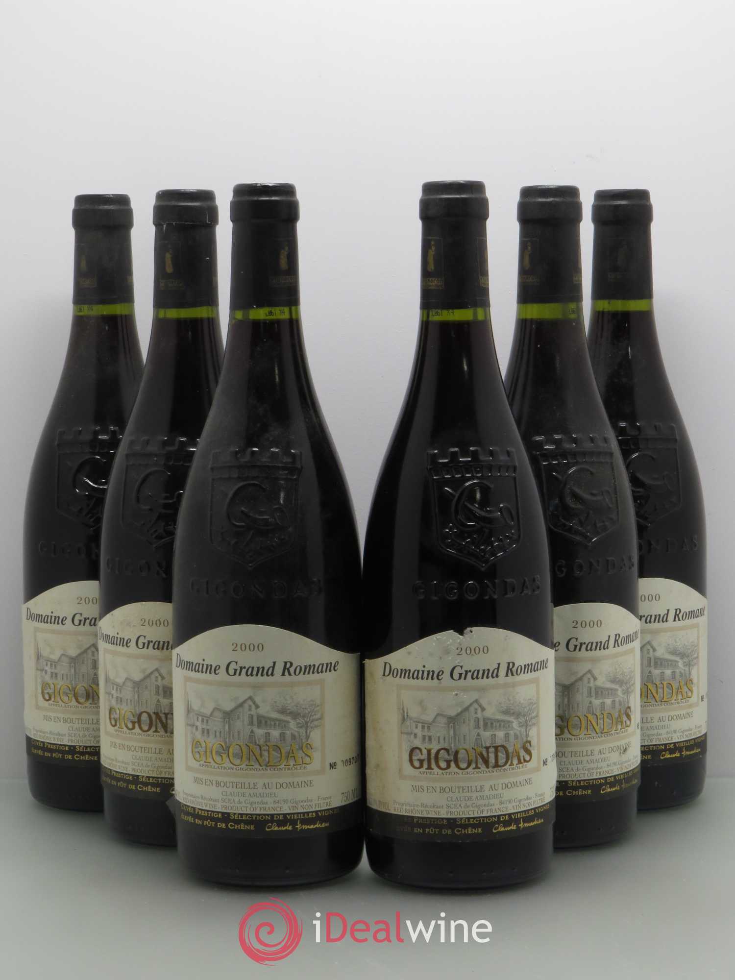 Gigondas Domaine Grand Romane Cuvee Prestige (sans prix de réserve) 2000 - Posten von 6 Flaschen - 0