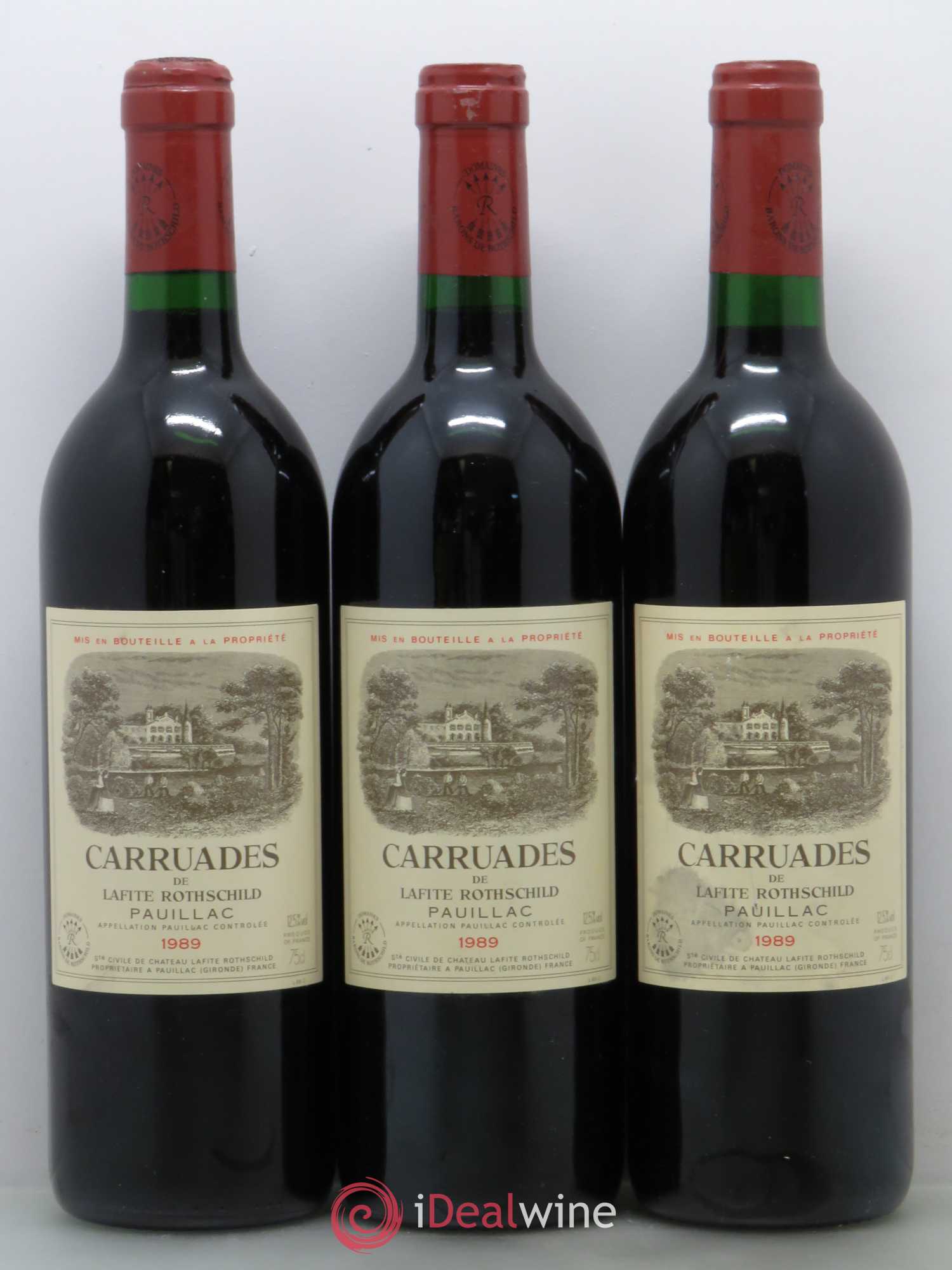 Carruades de Lafite Rothschild Second Vin (sans prix de réserve) 1989 - Lot de 3 bouteilles - 0