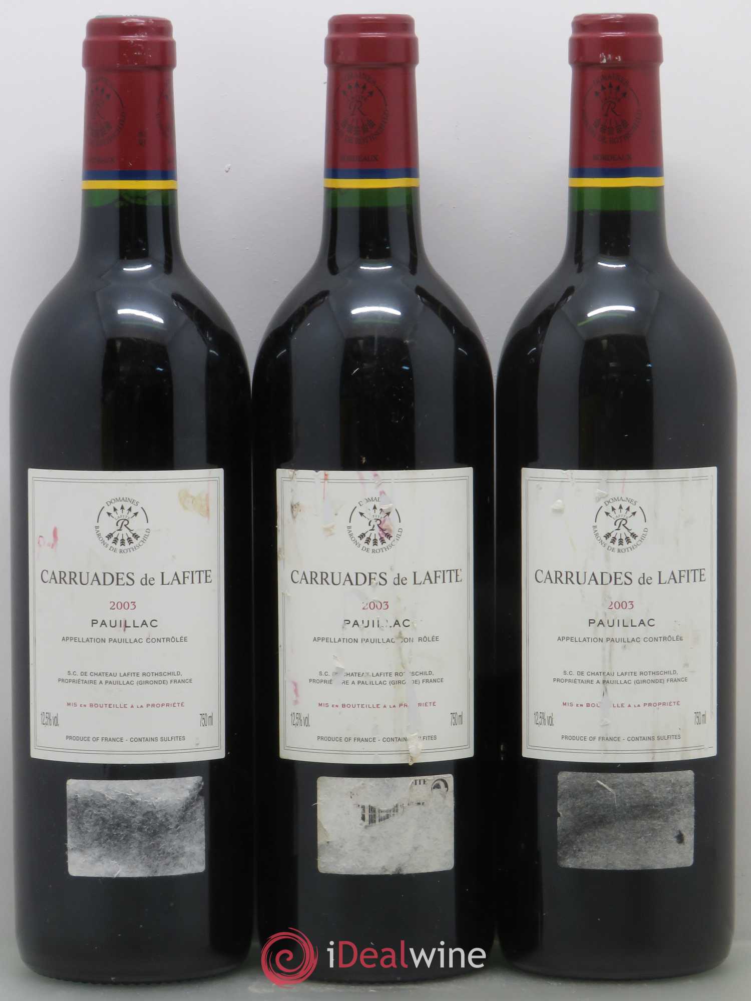 Carruades de Lafite Rothschild Second Vin (sans prix de réserve) 2003 - Lot de 3 bouteilles - 1