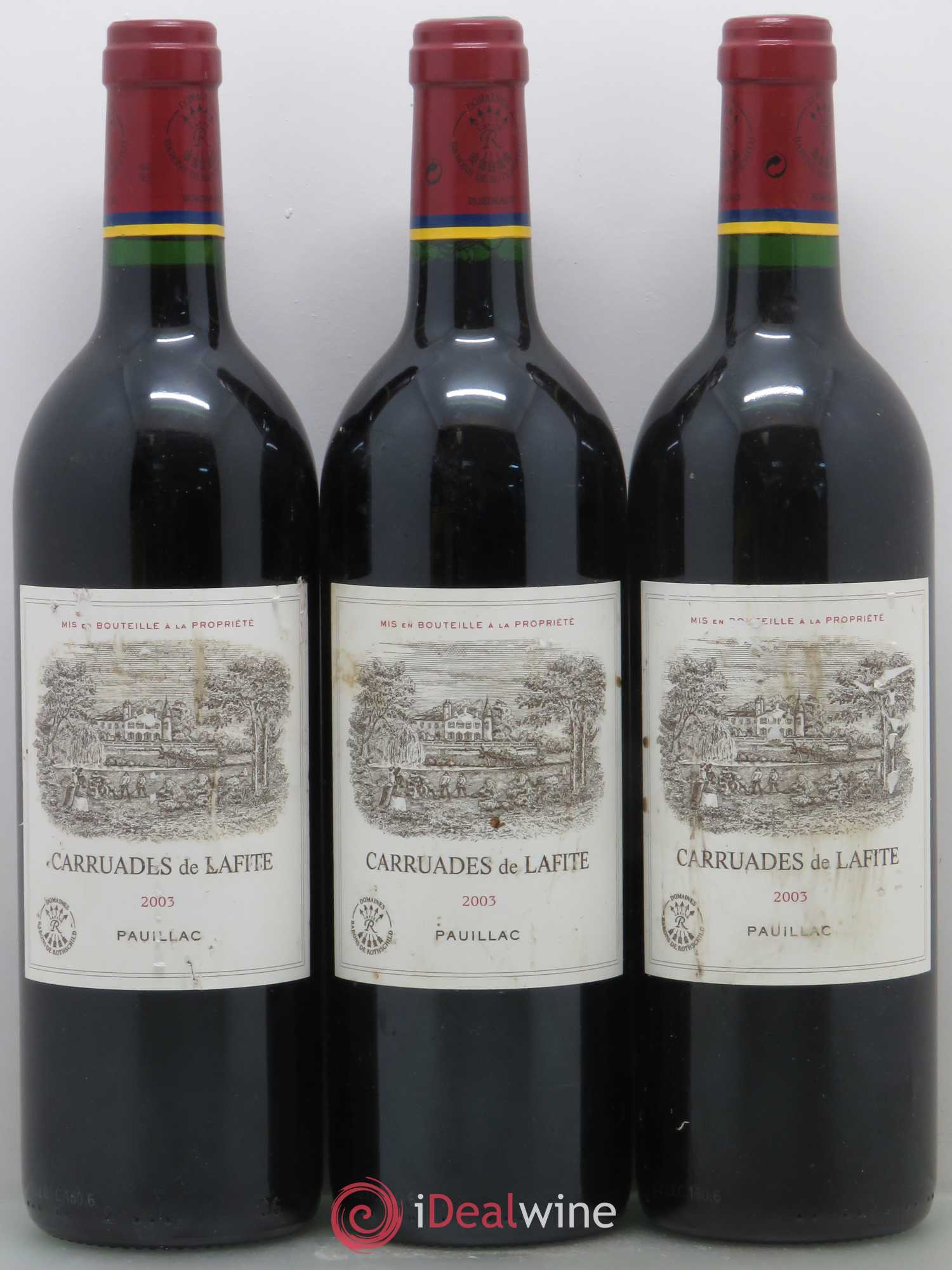 Carruades de Lafite Rothschild Second Vin (sans prix de réserve) 2003 - Lot de 3 bouteilles - 0