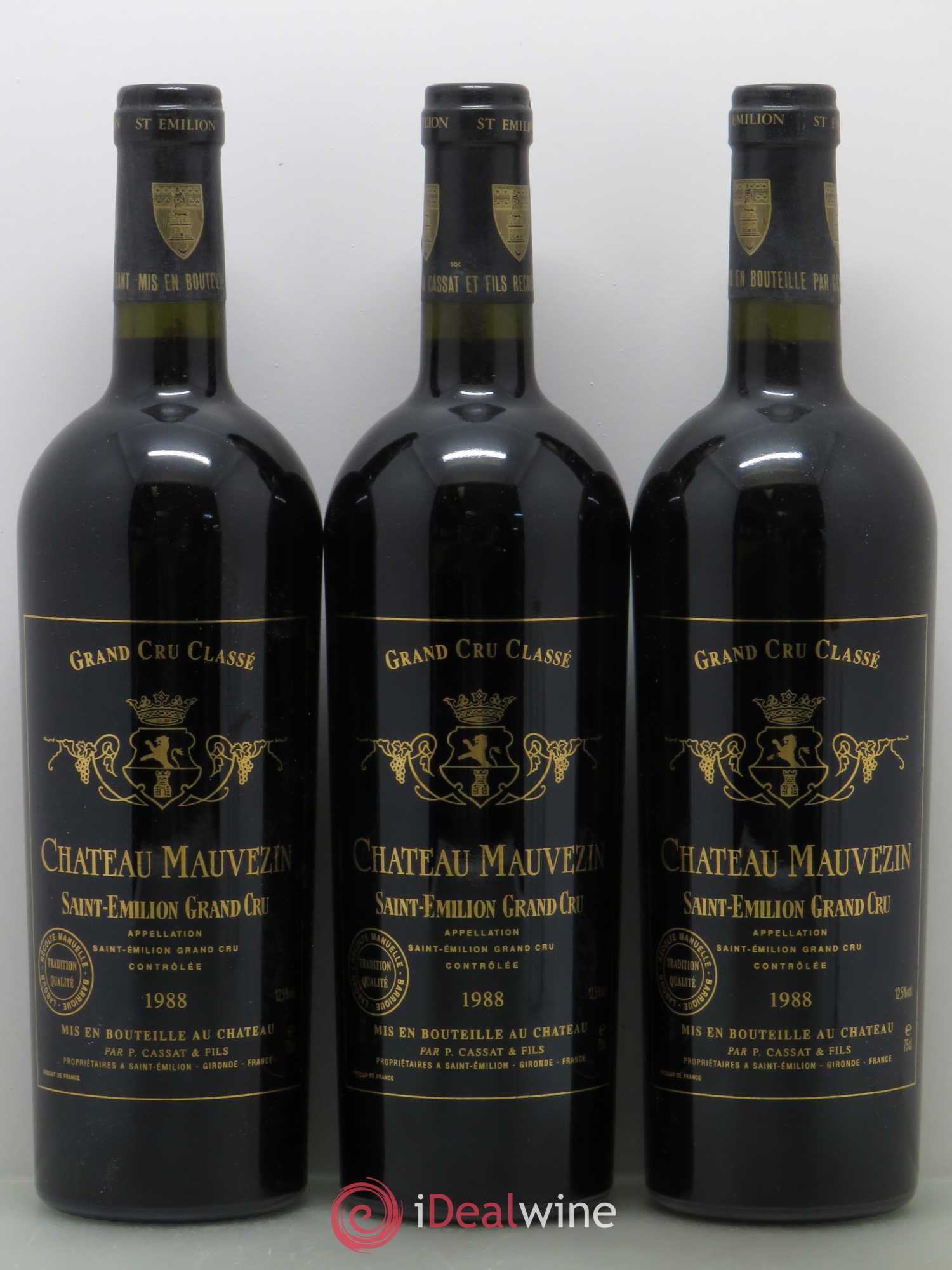 Château Mauvezin (sans prix de réserve) 1988 - Lot de 3 bouteilles - 0