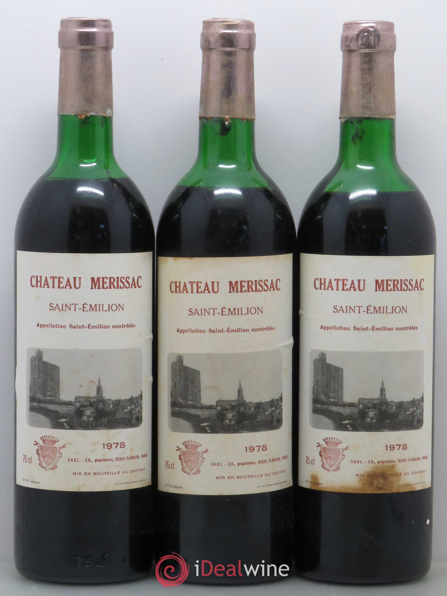 Saint-Émilion Château Merissac (sans prix de réserve) 1978 - Posten von 3 Flaschen - 0