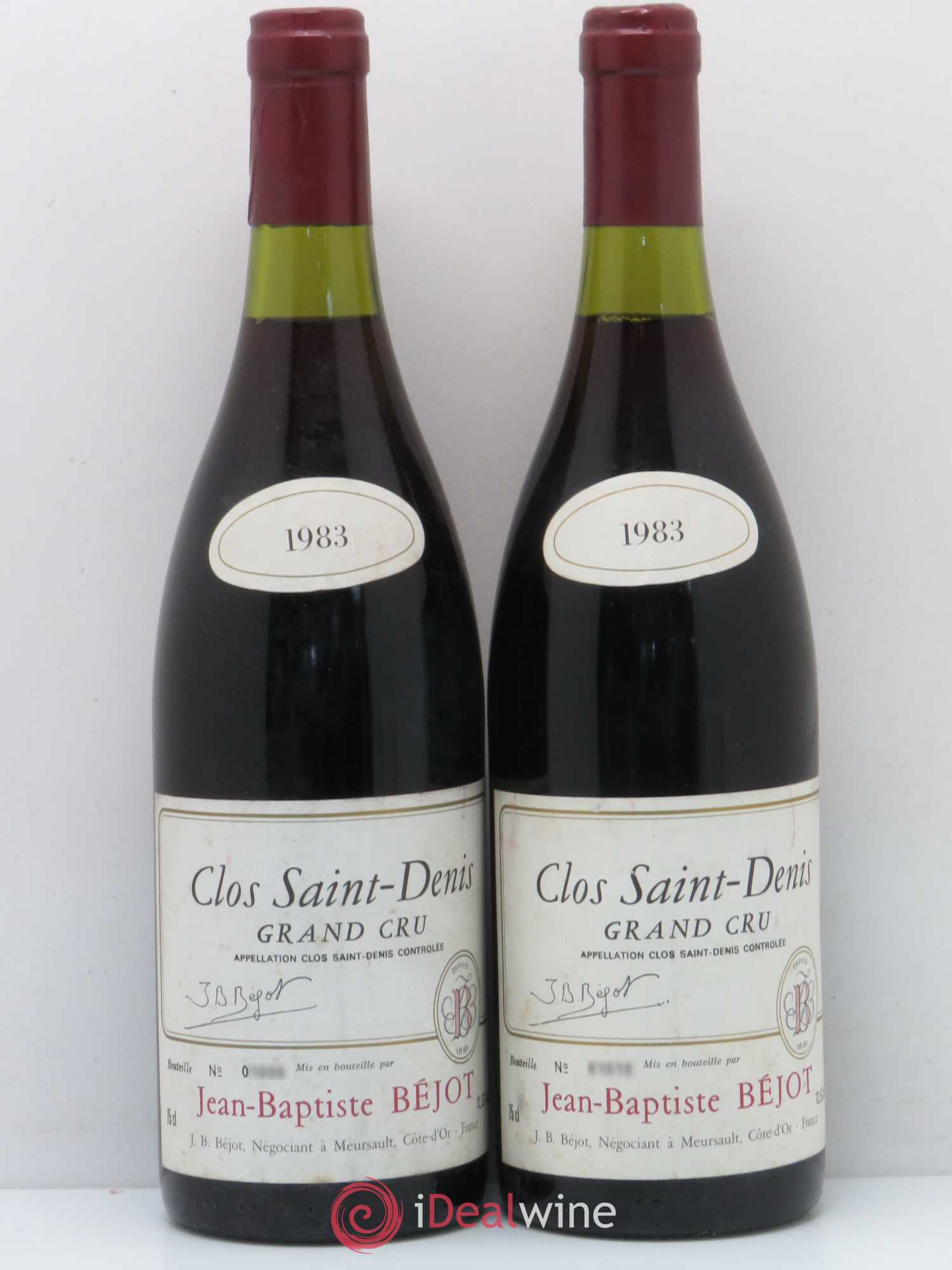 Clos Saint-Denis Grand Cru Jean Baptiste Bejot (sans prix de réserve) 1983 - Posten von 2 Flaschen - 0