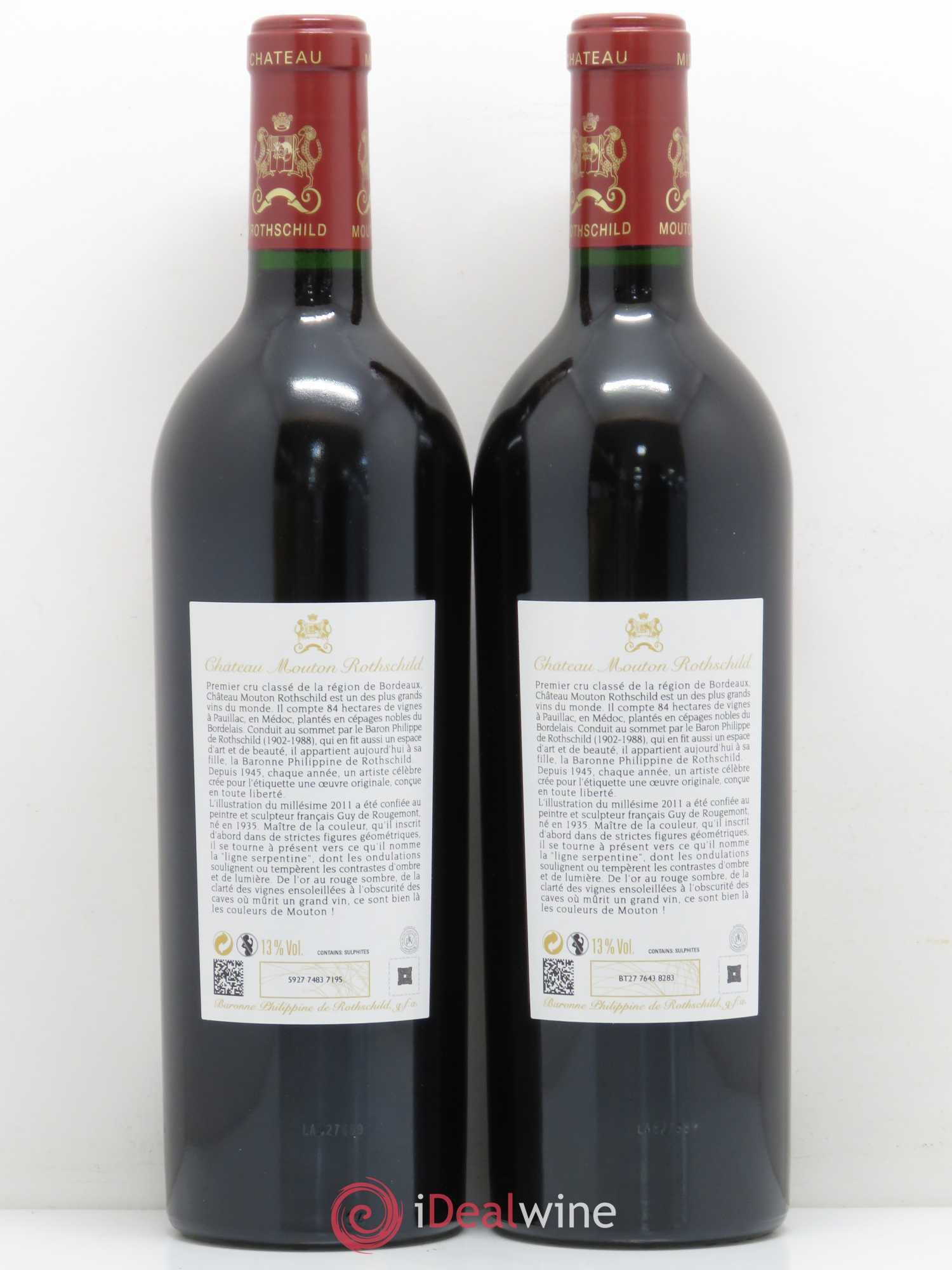 Château Mouton Rothschild 1er Grand Cru Classé 2011 - Lot de 2 bouteilles - 1