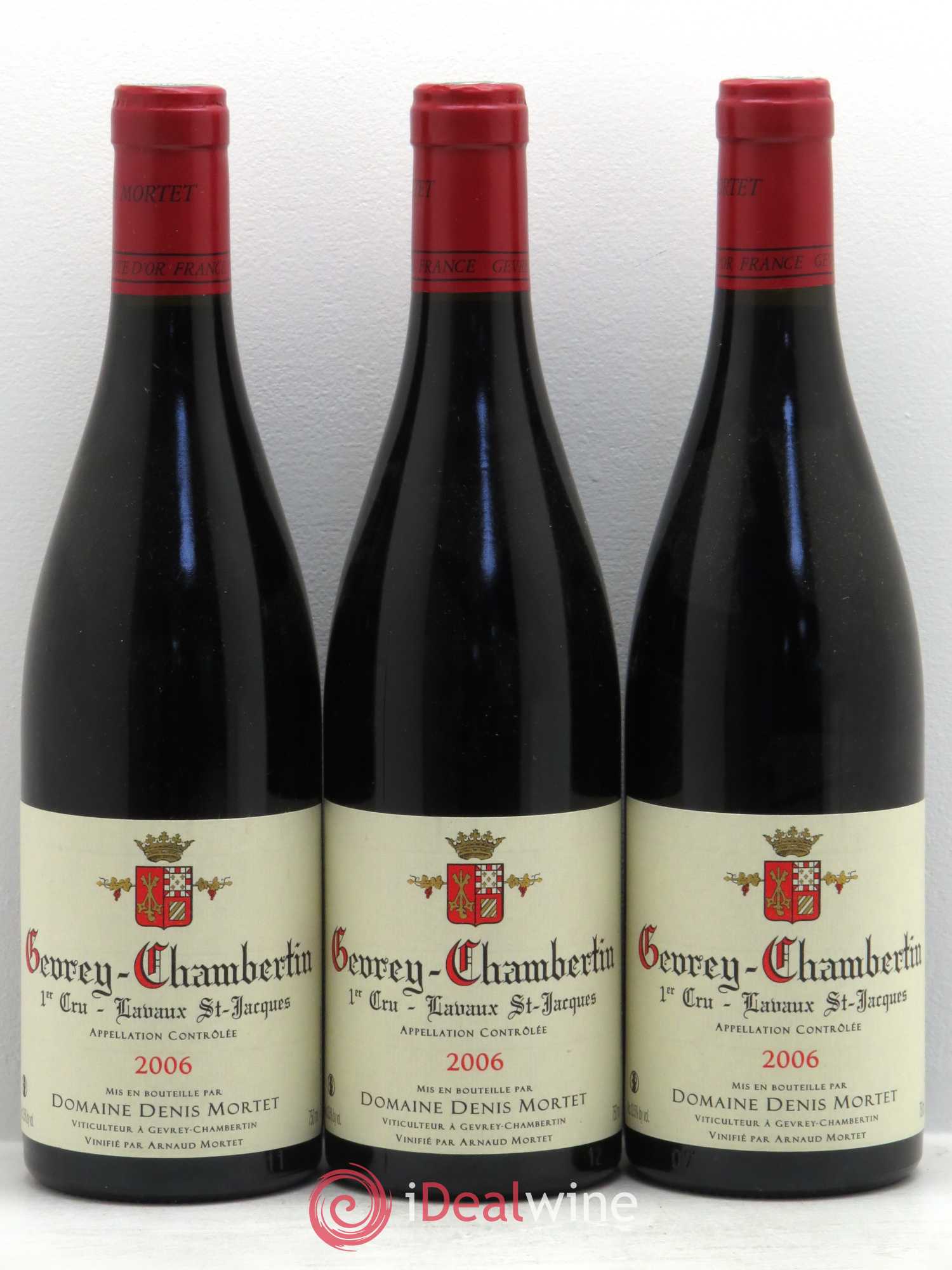 Gevrey-Chambertin 1er Cru Lavaux Saint Jacques Denis Mortet (Domaine) (sans prix de réserve) 2006 - Lot de 3 bouteilles - 0
