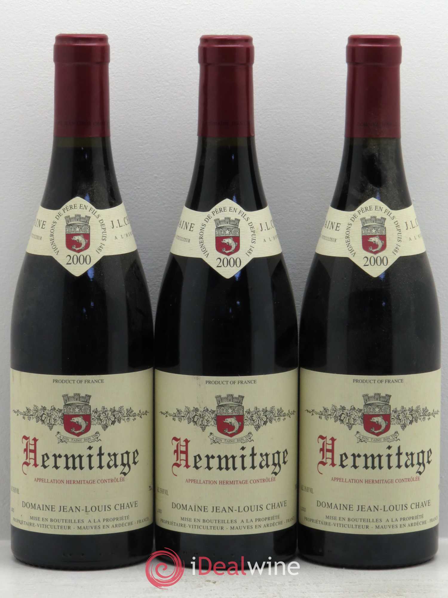 Hermitage Jean-Louis Chave 2000 - Lot de 3 bouteilles - 0