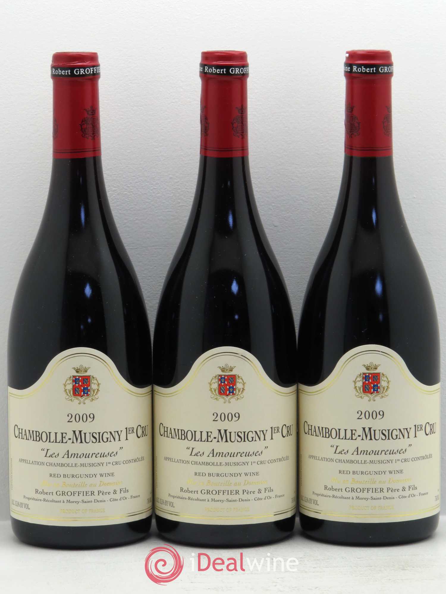 Chambolle-Musigny 1er Cru Les Amoureuses Robert Groffier Père & Fils (Domaine) 2009 - Lot de 3 bouteilles - 0