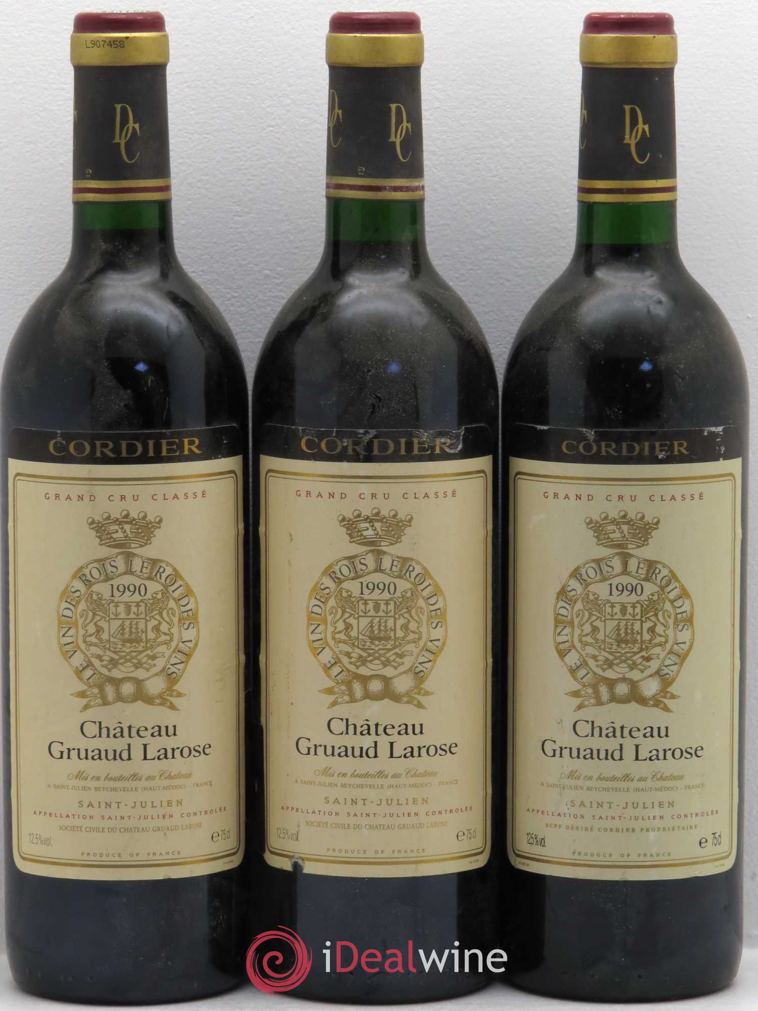 Château Gruaud Larose 2ème Grand Cru Classé (sans prix de réserve) 1990 - Lot de 3 bouteilles - 0