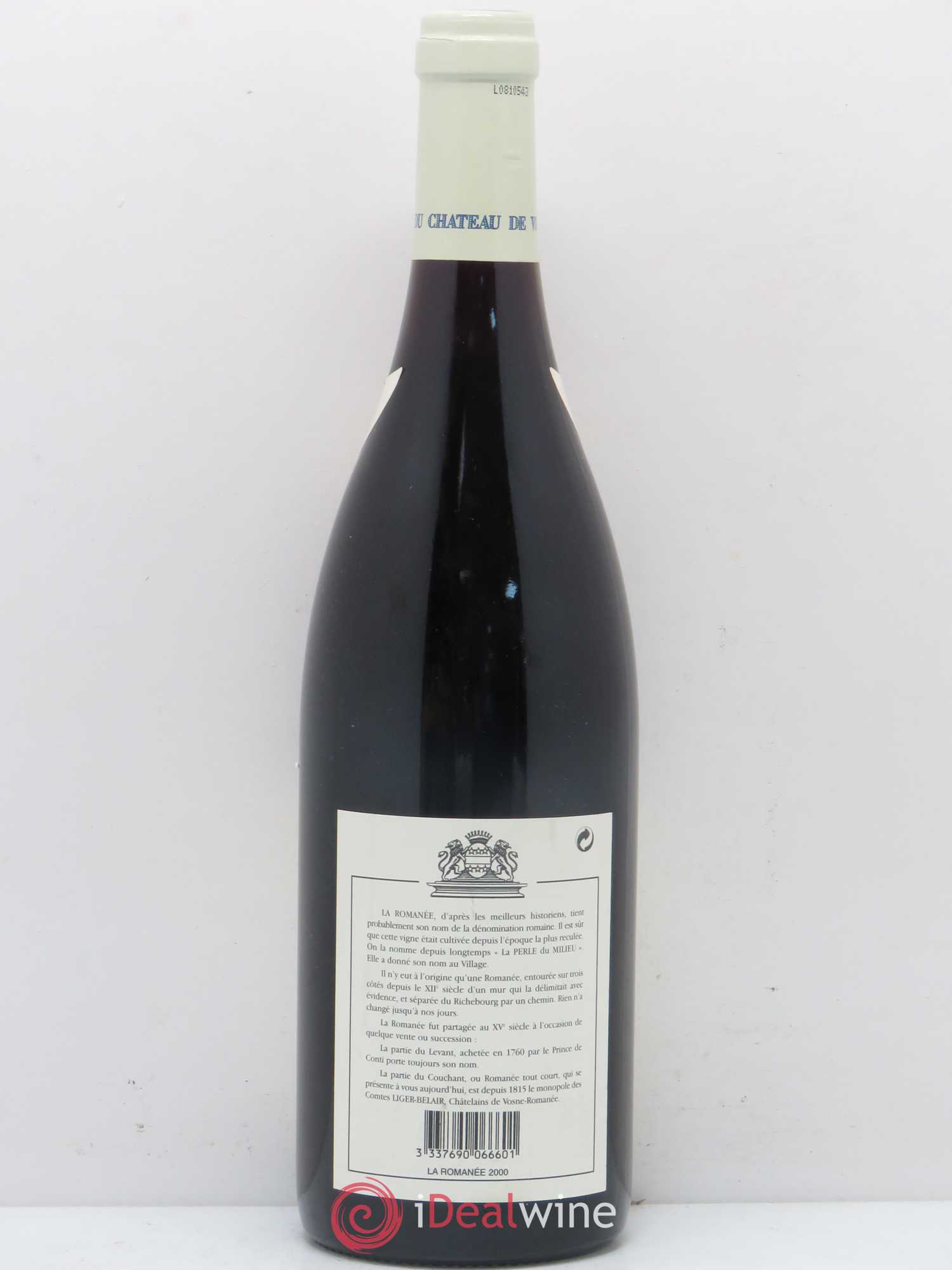 La Romanée Grand Cru Comte Liger-Belair (Domaine du) 2000 - Lot de 1 bouteille - 1