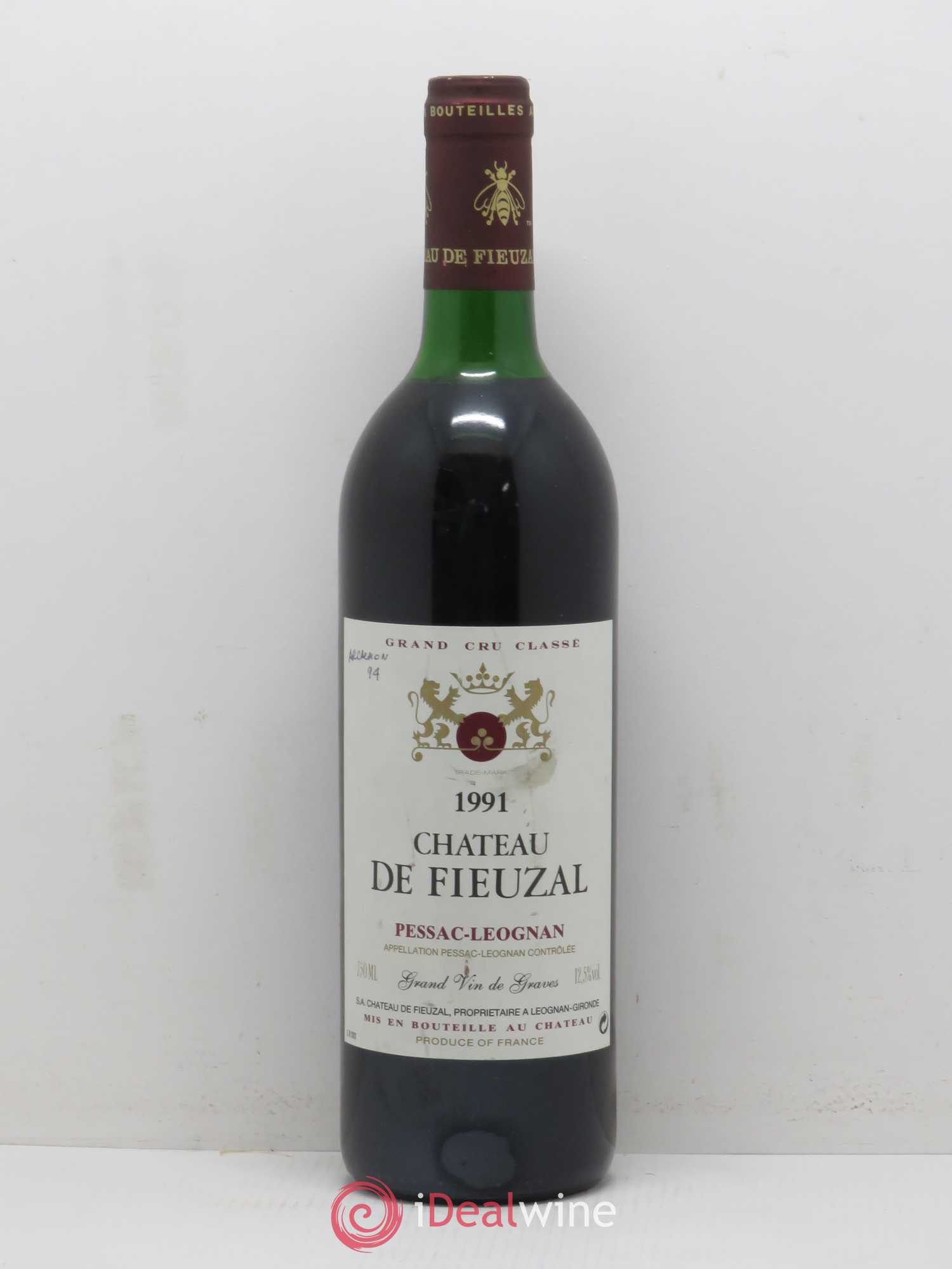 Château de Fieuzal Cru Classé de Graves 1991 - Lot de 1 bouteille - 0