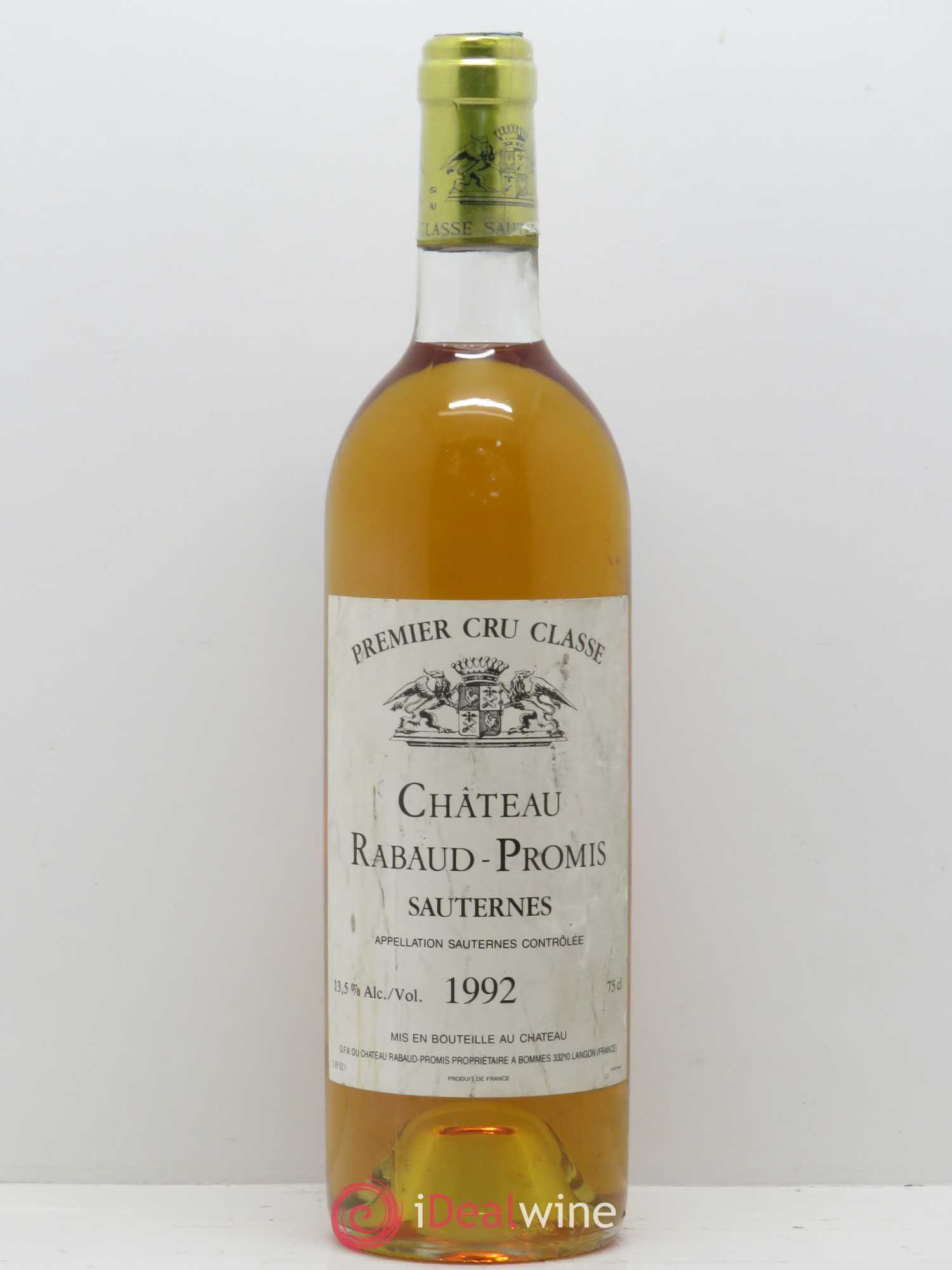 Château Rabaud Promis 1er Grand Cru Classé 1992 - Posten von 1 Flasche - 0