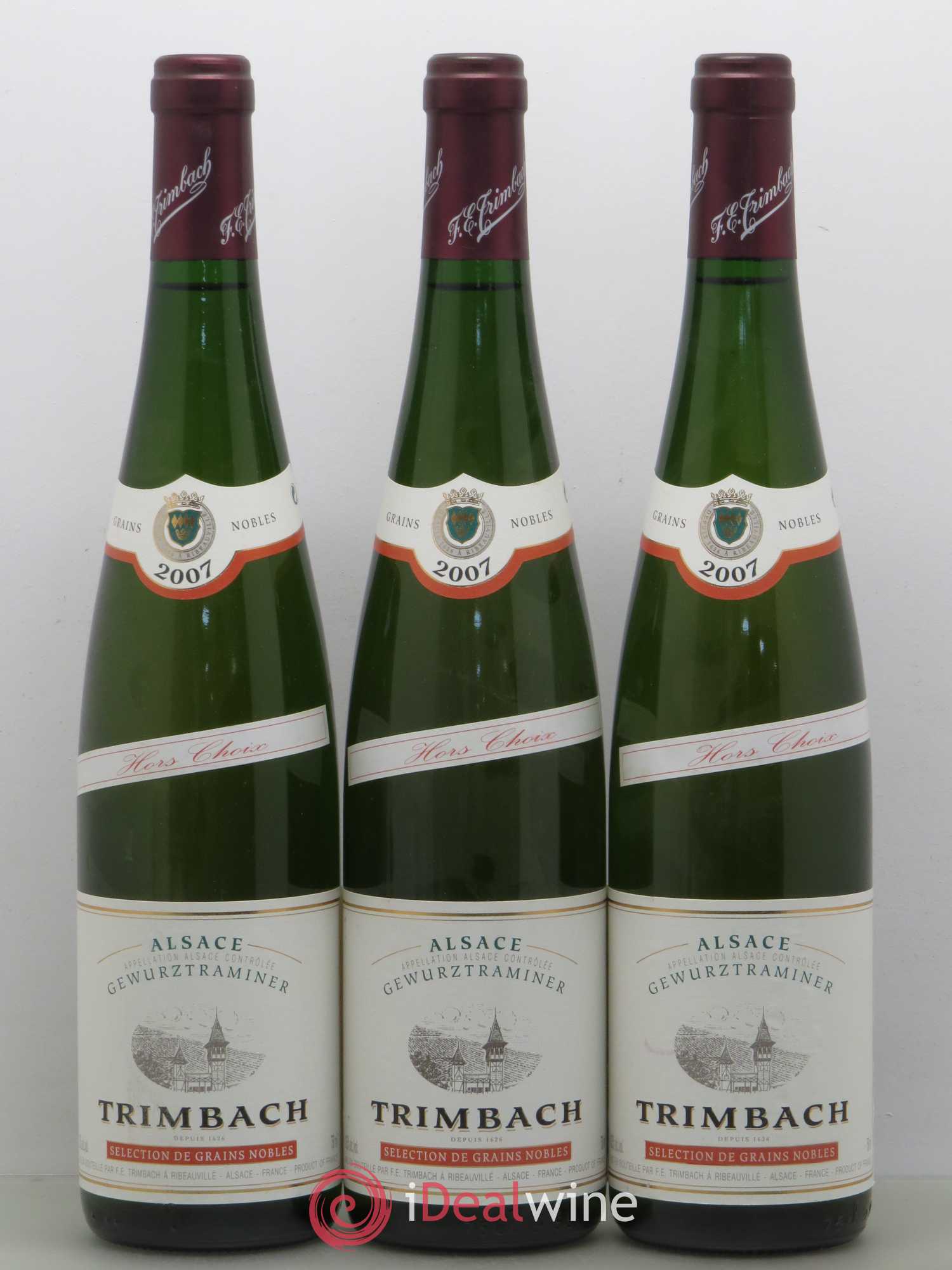 Alsace Gewurztraminer Sélection de Grains Nobles Trimbach (Domaine) Hors Choix (sans prix de réserve) 2007 - Lotto di 3 bottiglie - 0
