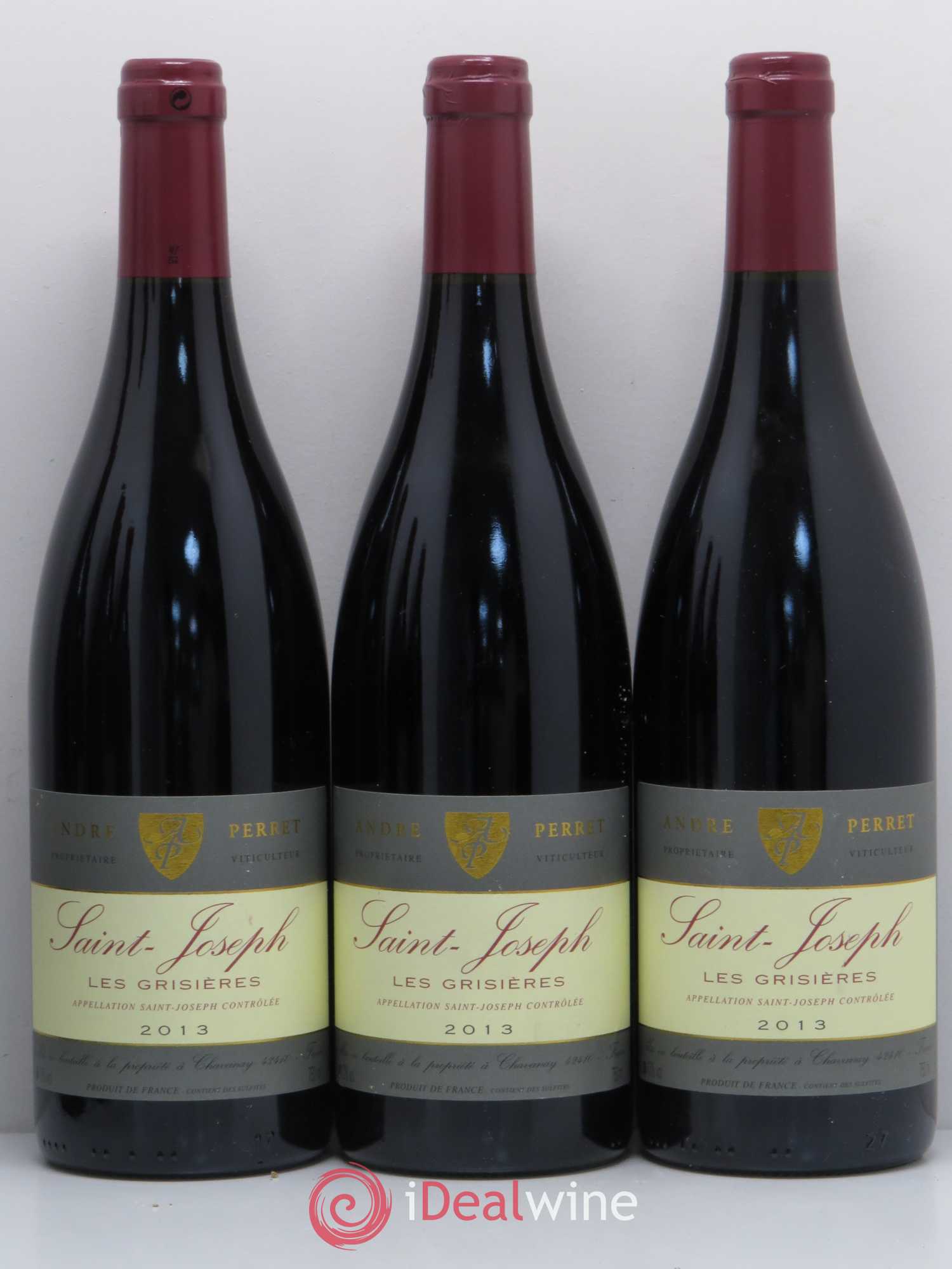 Saint-Joseph Les Grisières André Perret (sans prix de réserve) 2013 - Posten von 3 Flaschen - 0
