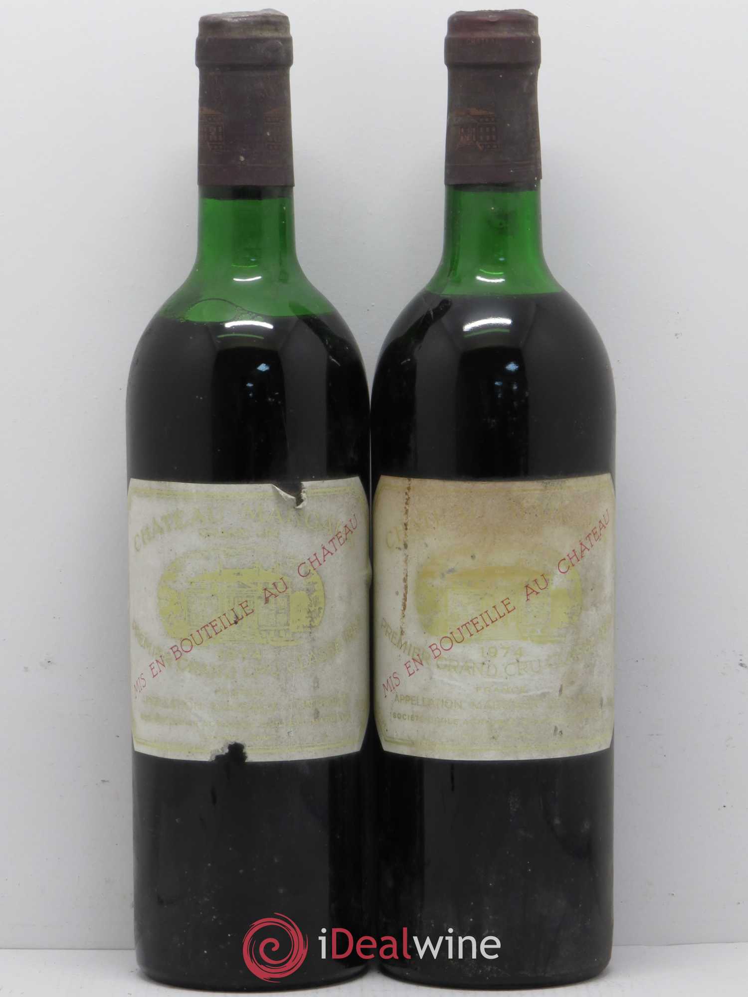 Château Margaux 1er Grand Cru Classé 1974 - Lot de 2 bouteilles - 0