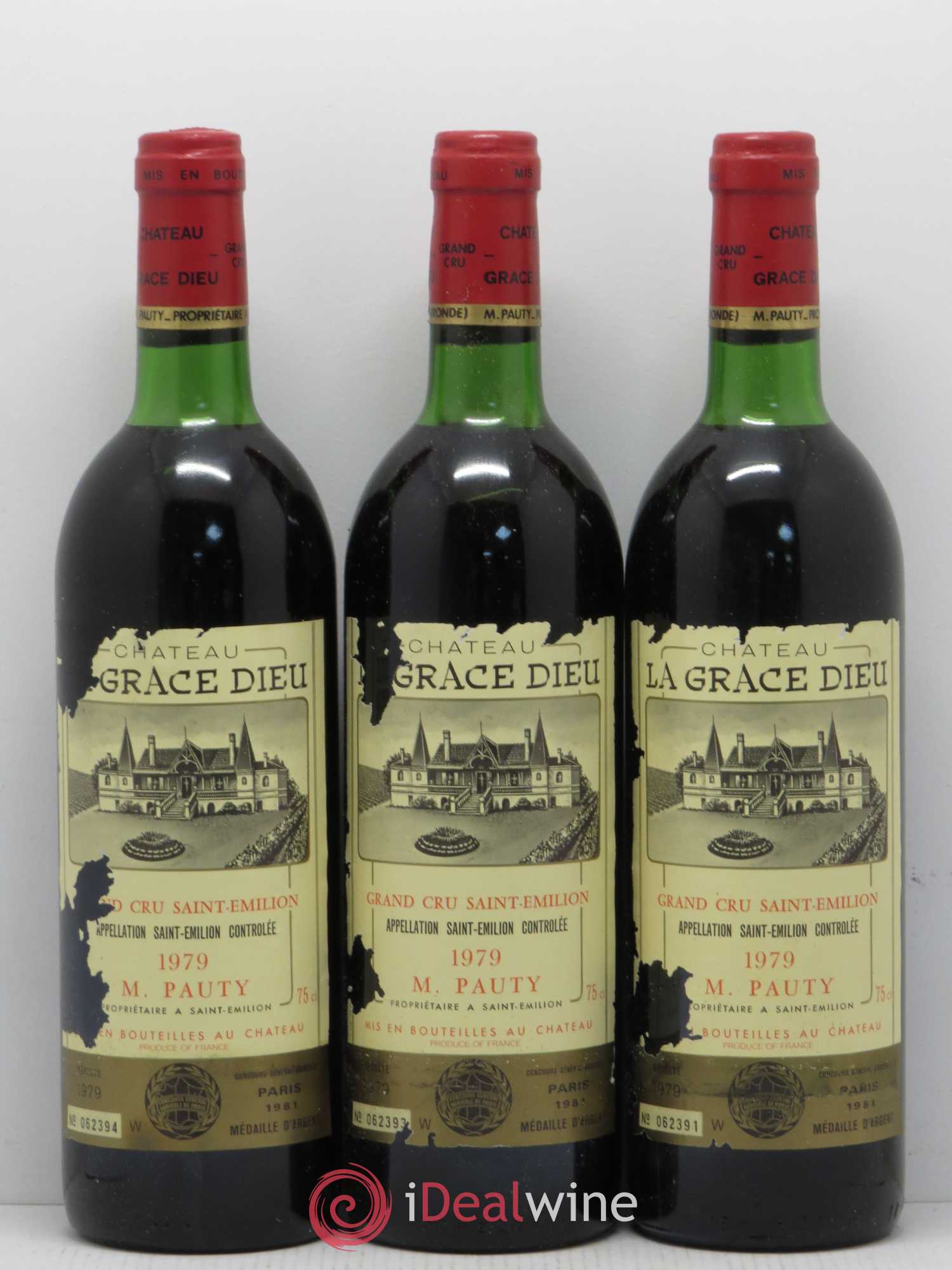 Château la Grâce Dieu 1979 - Lot de 3 bouteilles - 0