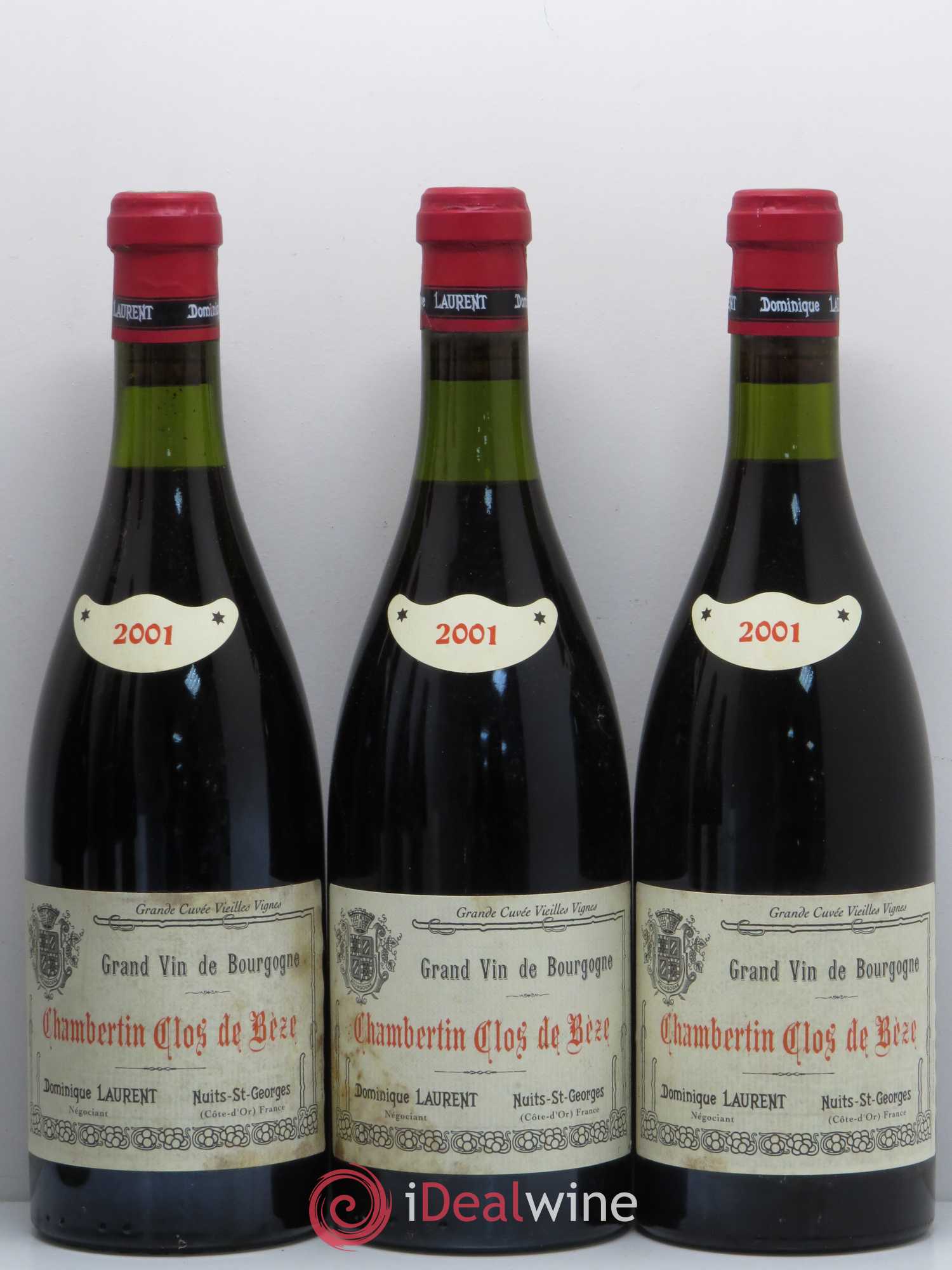 Chambertin Clos de Bèze Grand Cru Grande cuvée Vieilles vignes Dominique Laurent 2001 - Lot de 6 bouteilles - 1