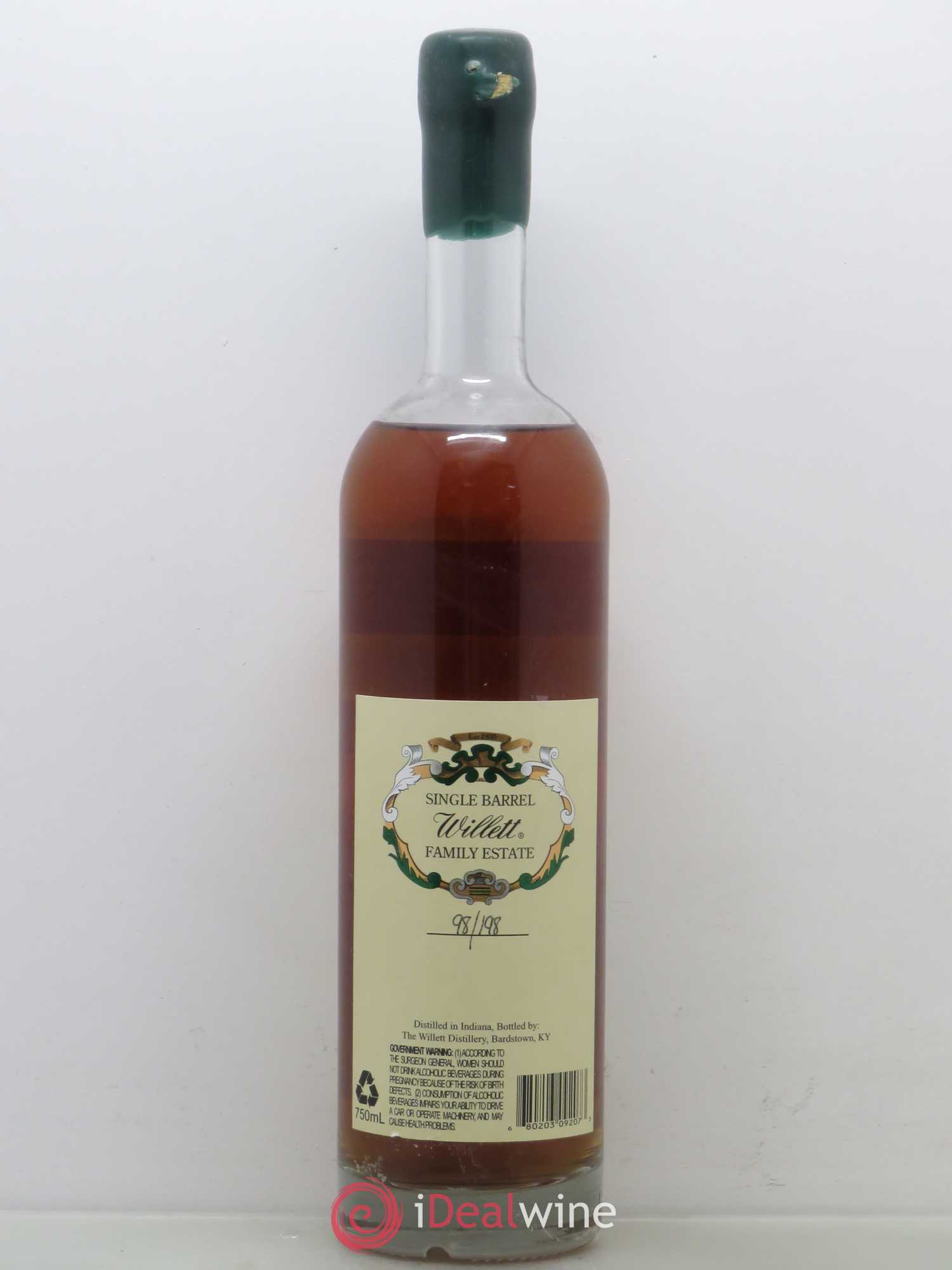 Whisky Willett Family Estate Straight Rye Small Batch Rare release single barrel 4 ans 110 proof 55° (sans prix de réserve) - Posten von 1 Flasche - 1