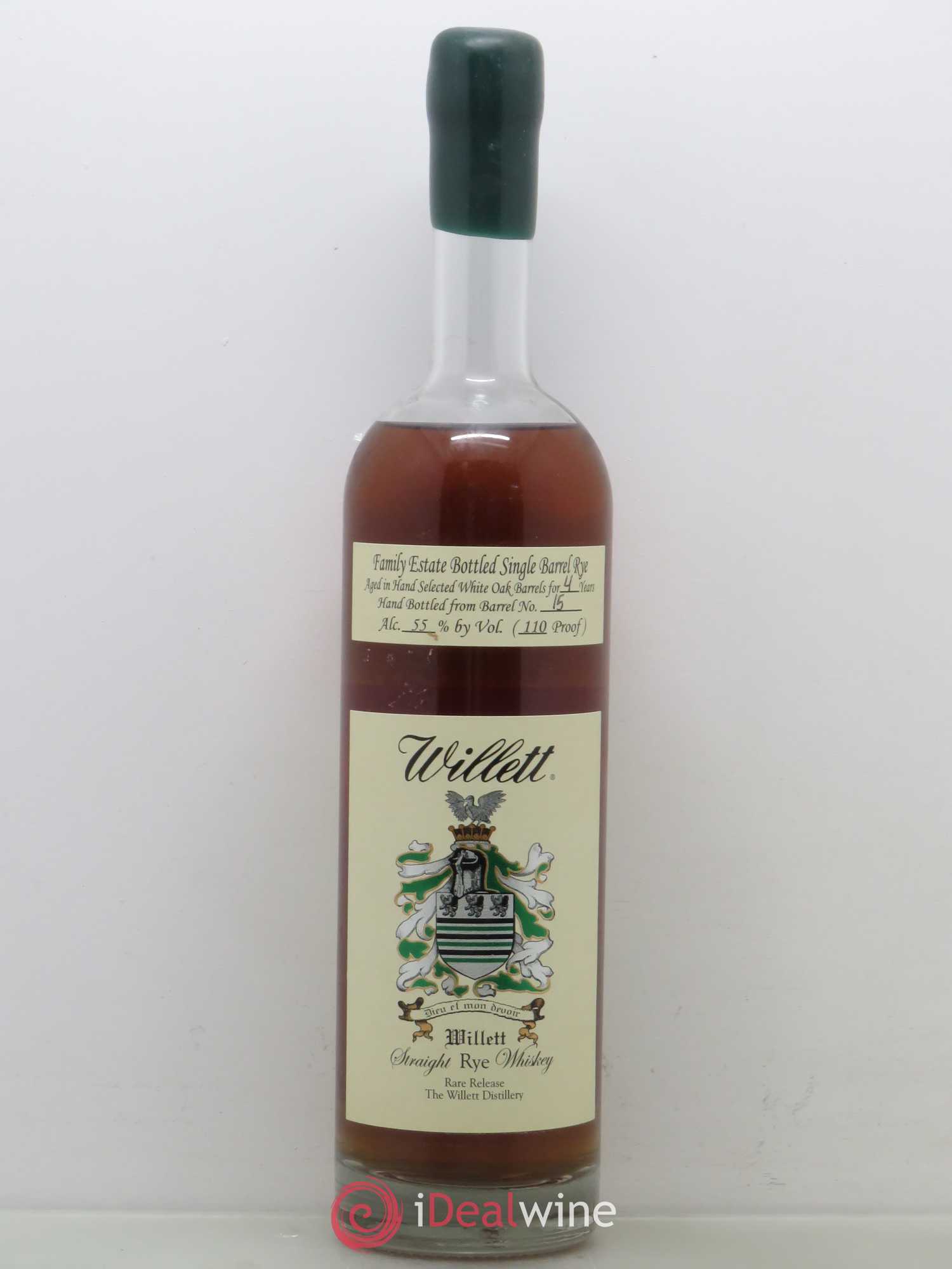 Whisky Willett Family Estate Straight Rye Small Batch Rare release single barrel 4 ans 110 proof 55° (sans prix de réserve) - Posten von 1 Flasche - 0