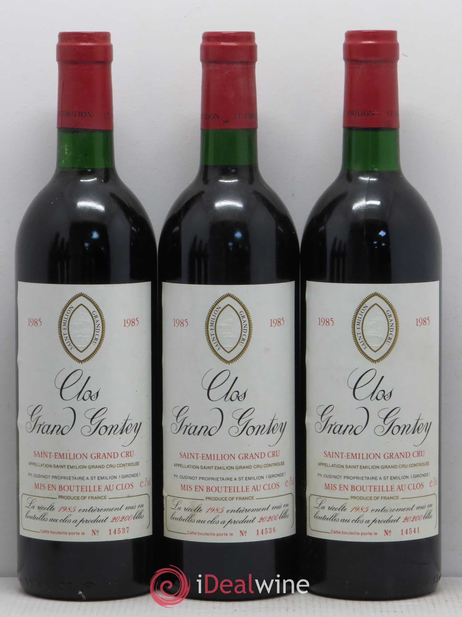 Saint-Émilion Grand Cru Clos Grand Gontey (sans prix de réserve) 1985 - Posten von 12 Flaschen - 1